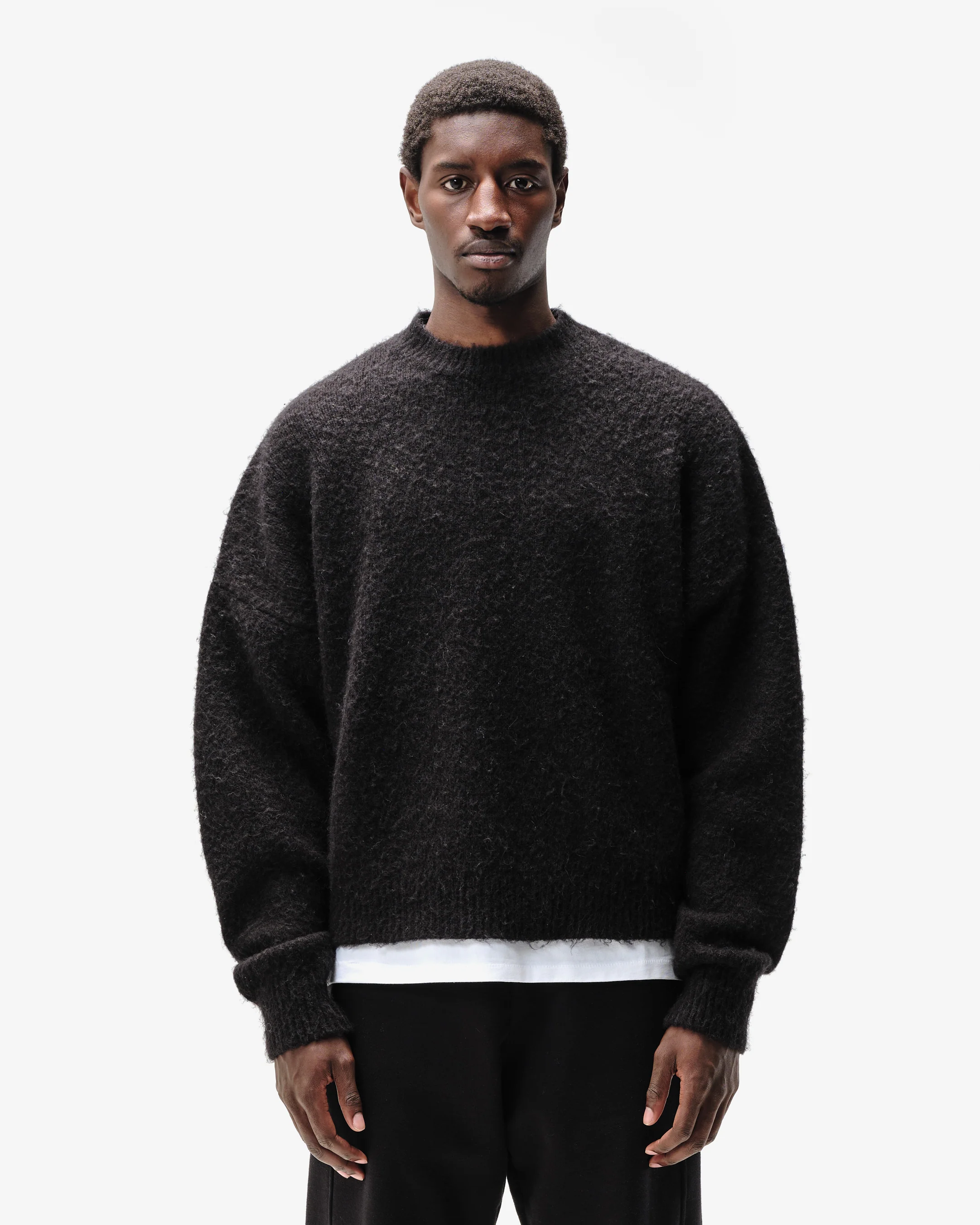 ALPACA KNIT JUMPER - BLACK - Image 3