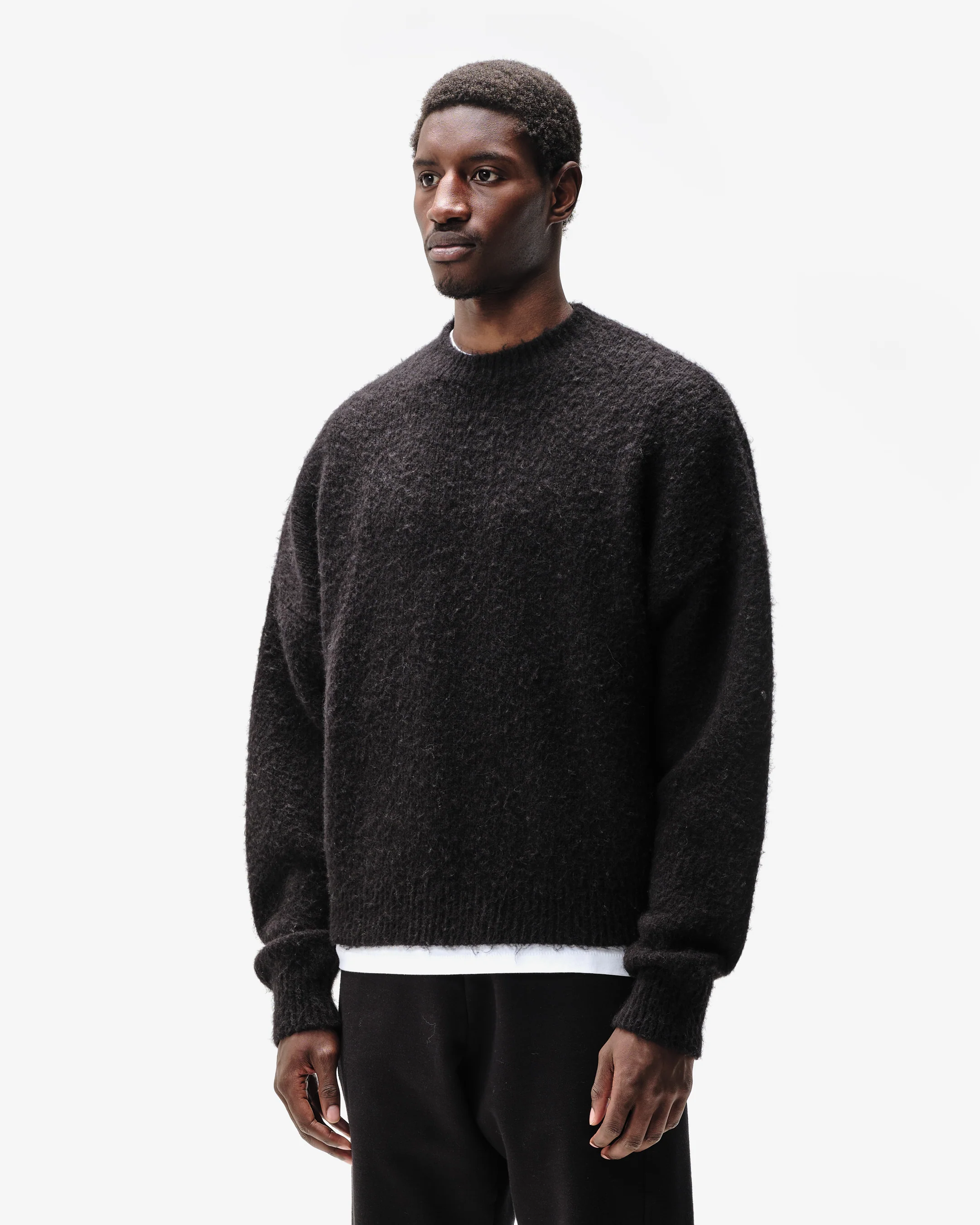 ALPACA KNIT JUMPER - BLACK - Image 4