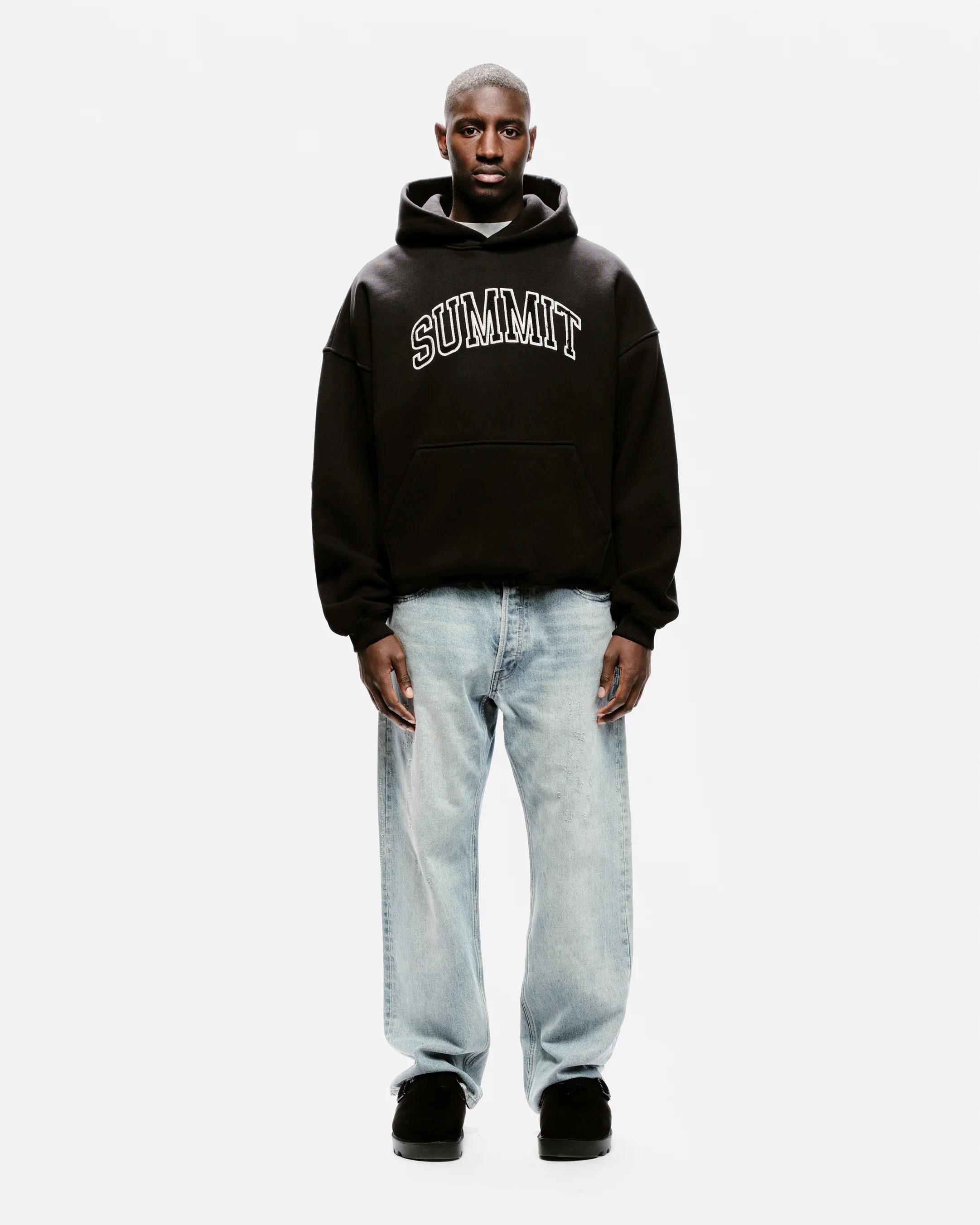 APPLIQUE HOODIE - BLACK - Image 3