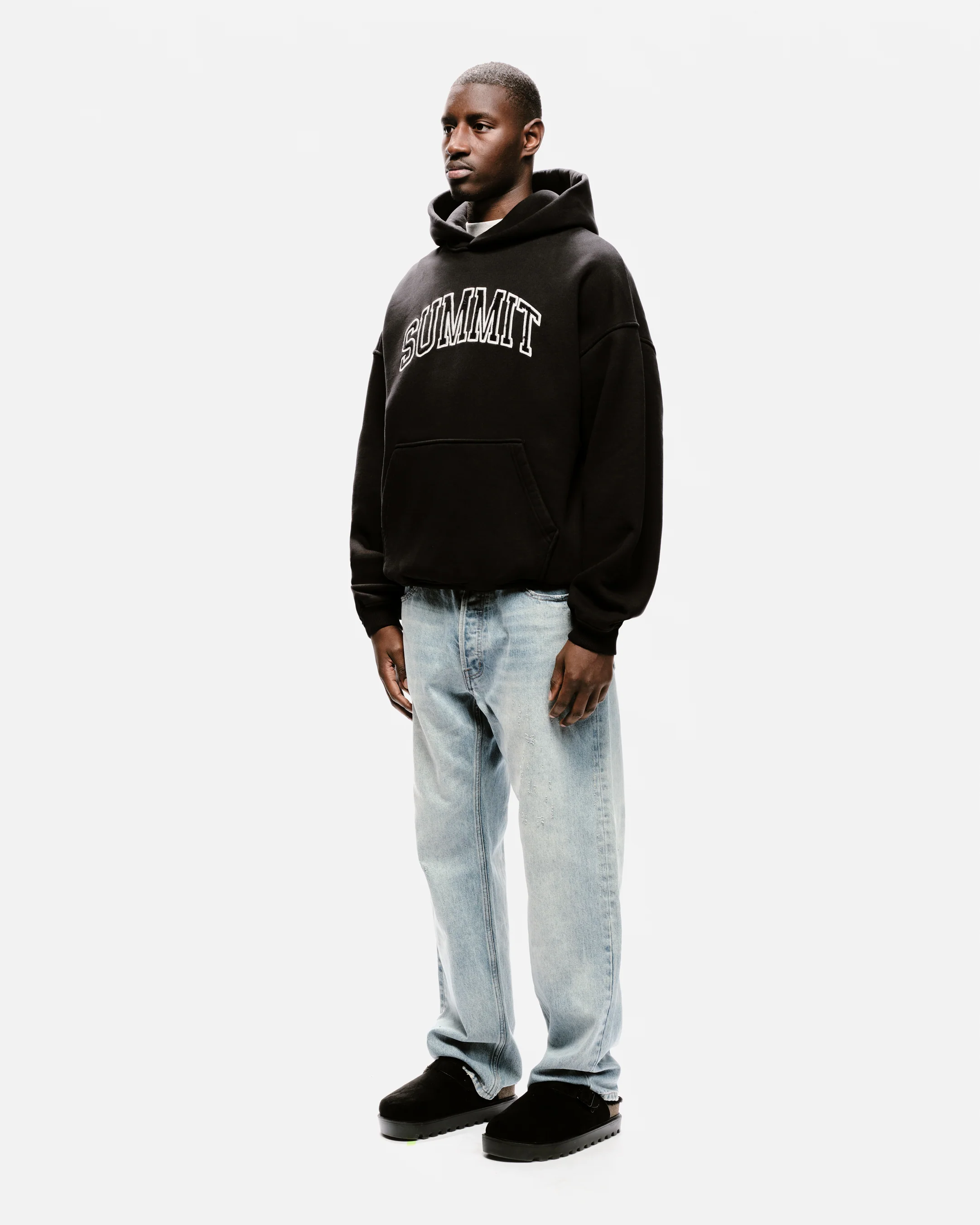 APPLIQUE HOODIE - BLACK - Image 4