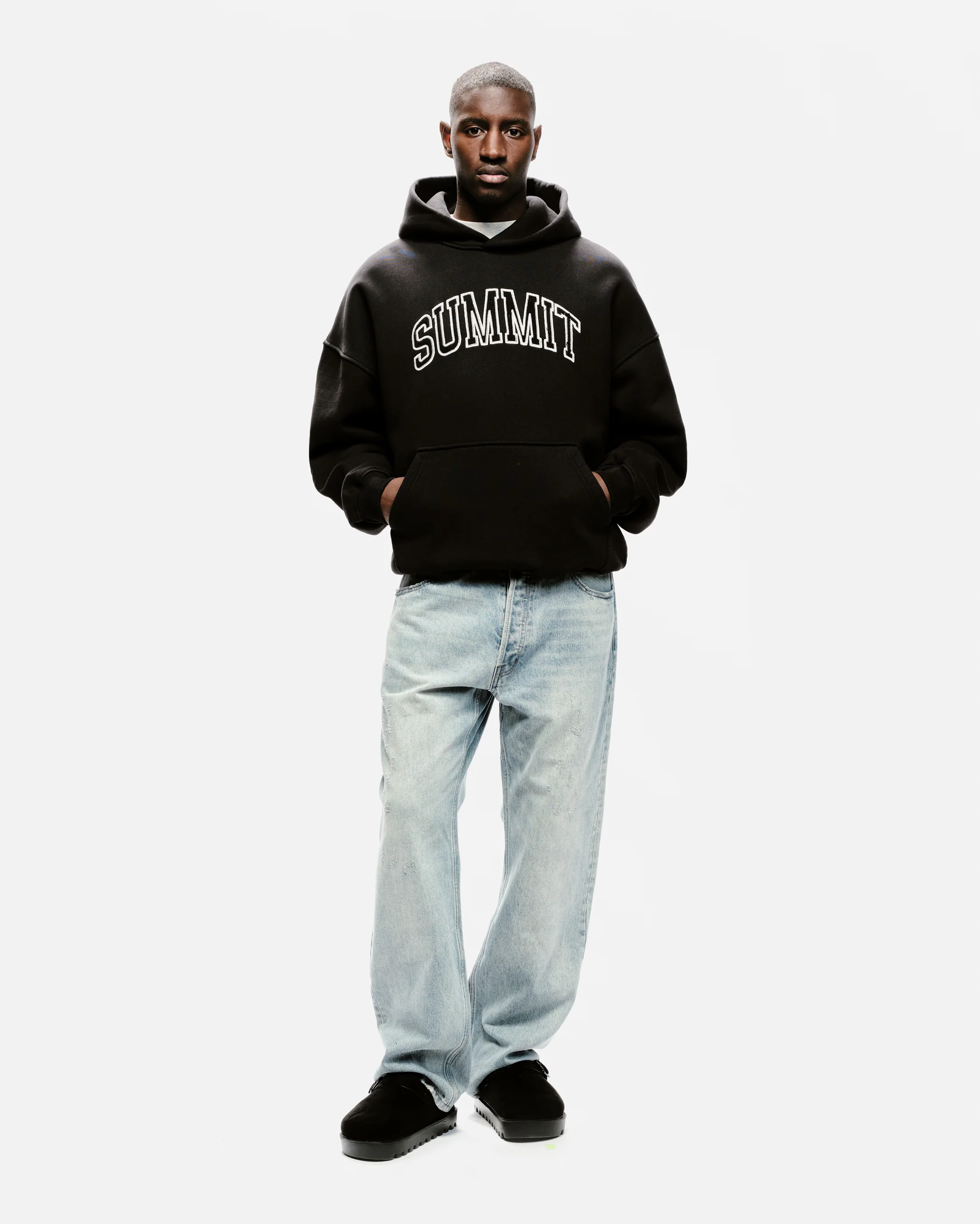 APPLIQUE HOODIE - BLACK - Image 7