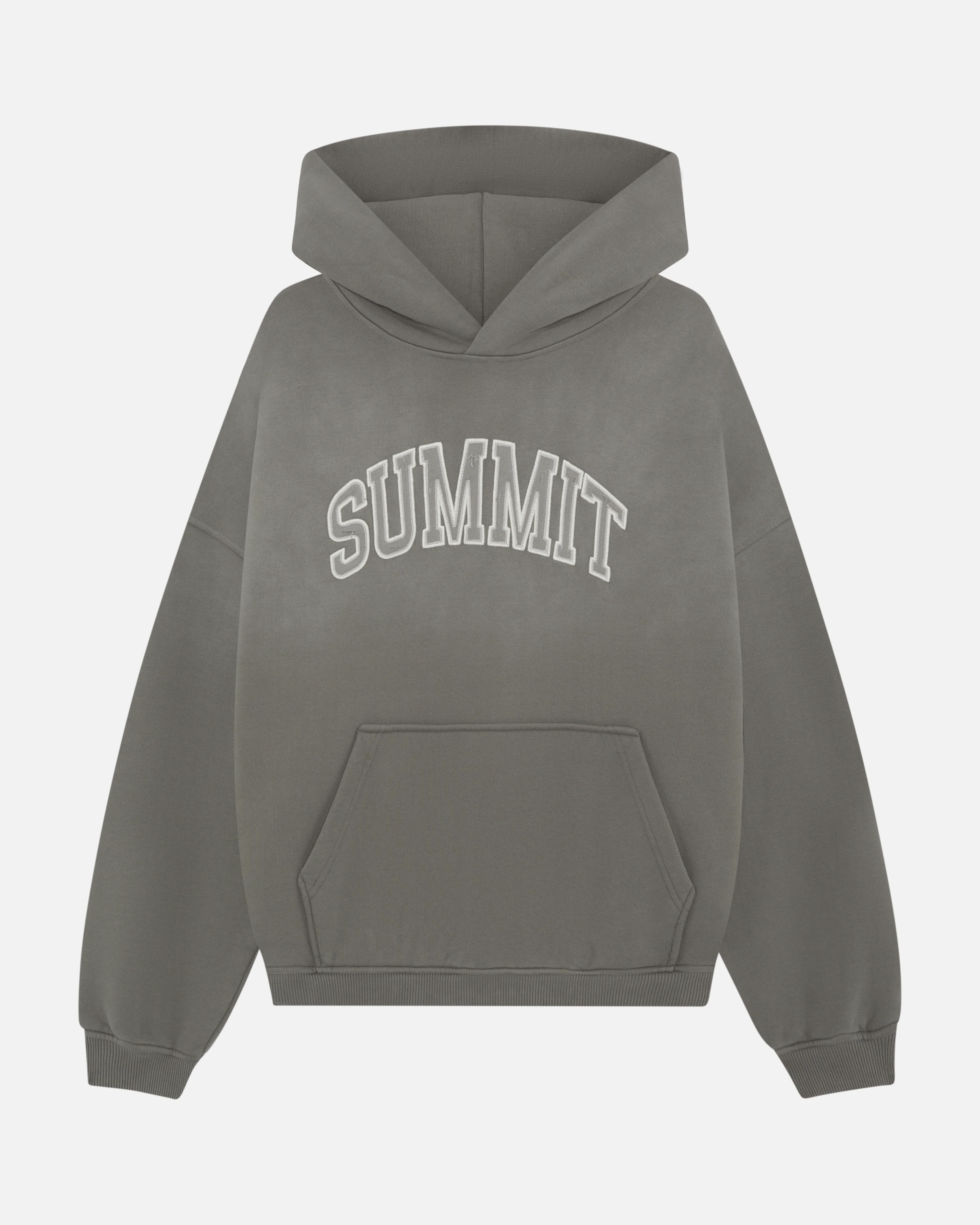 APPLIQUE HOODIE - STEEL GREY