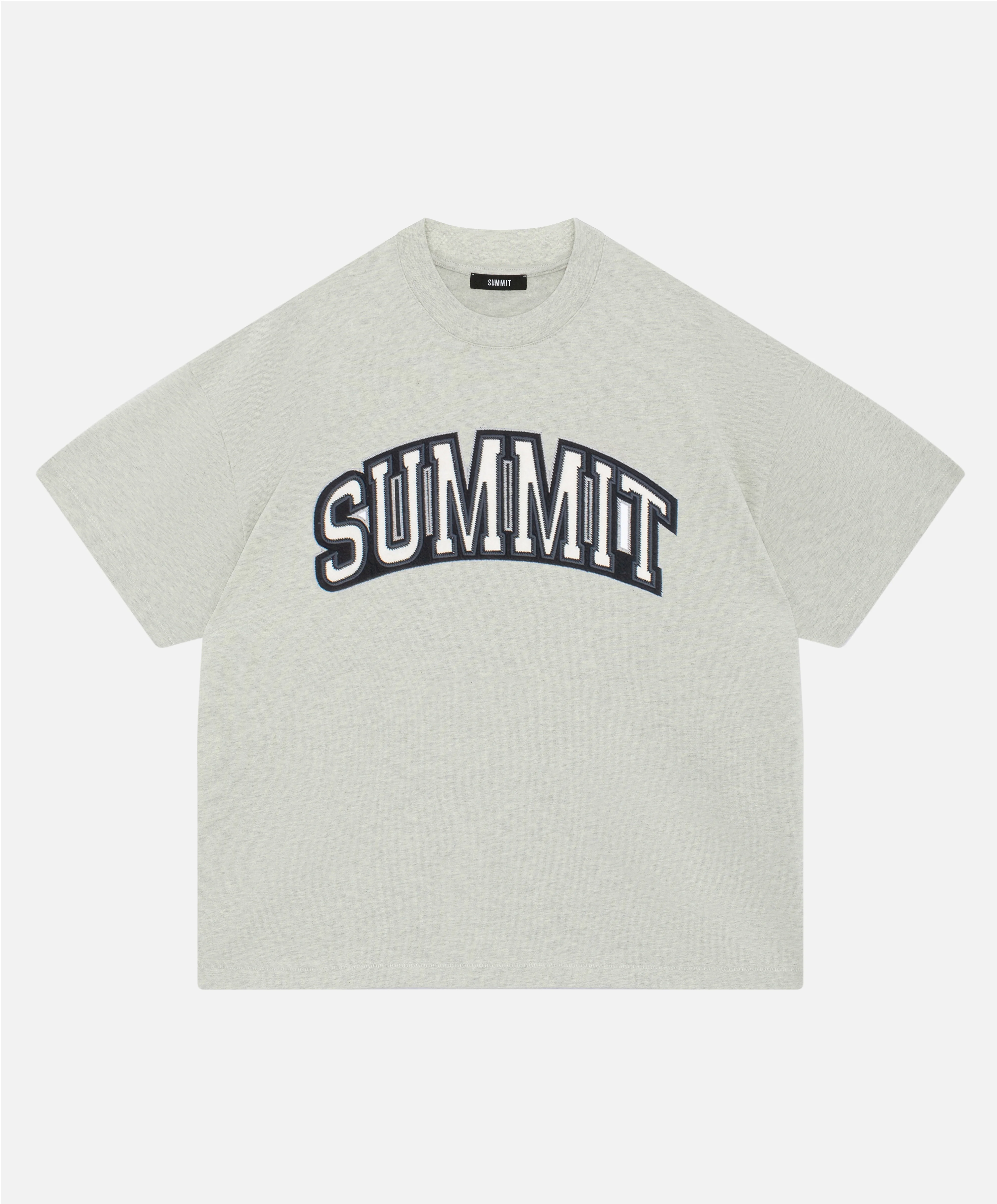APPLIQUE T-SHIRT - MARL GREY