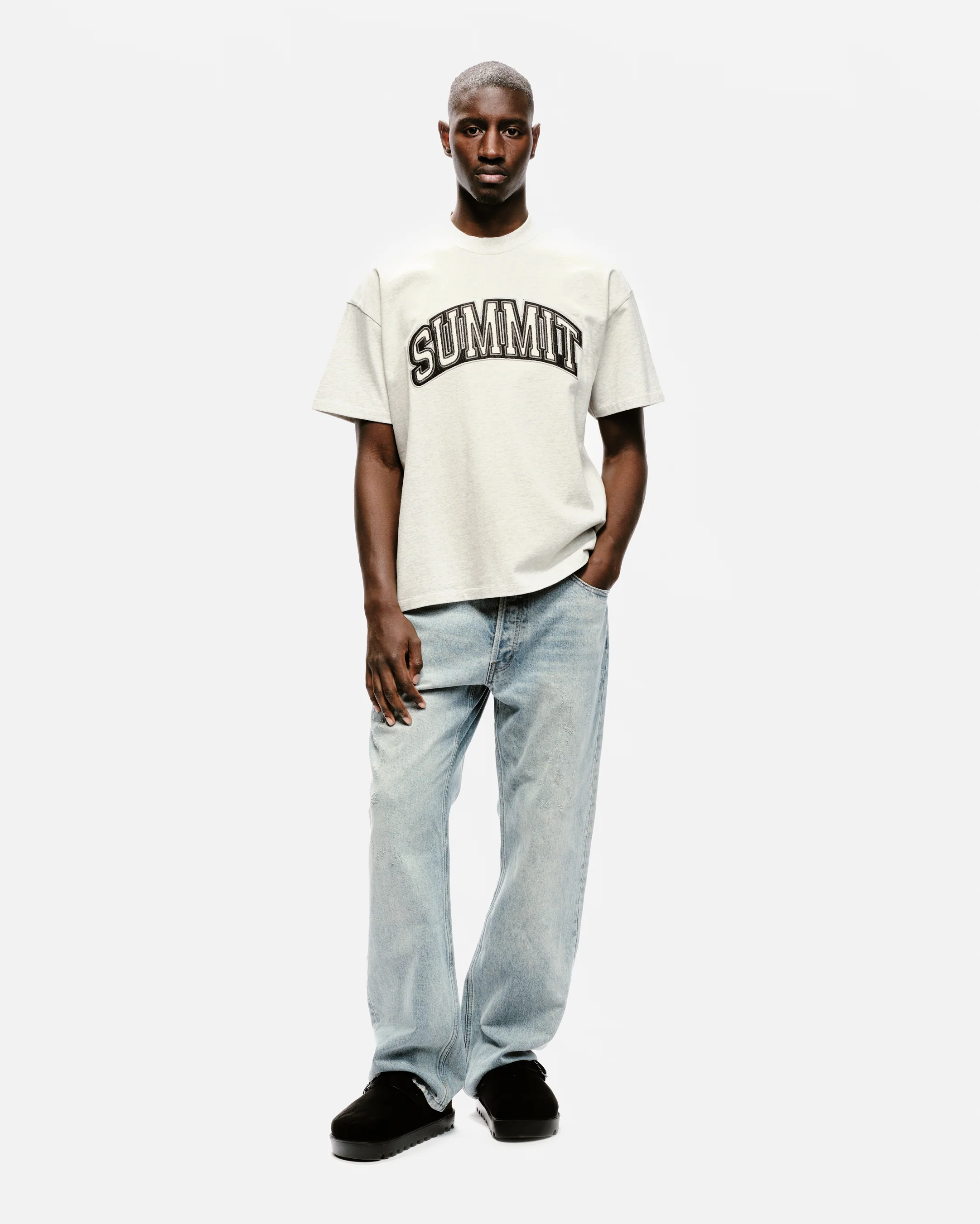 APPLIQUE T-SHIRT - MARL GREY - Image 6