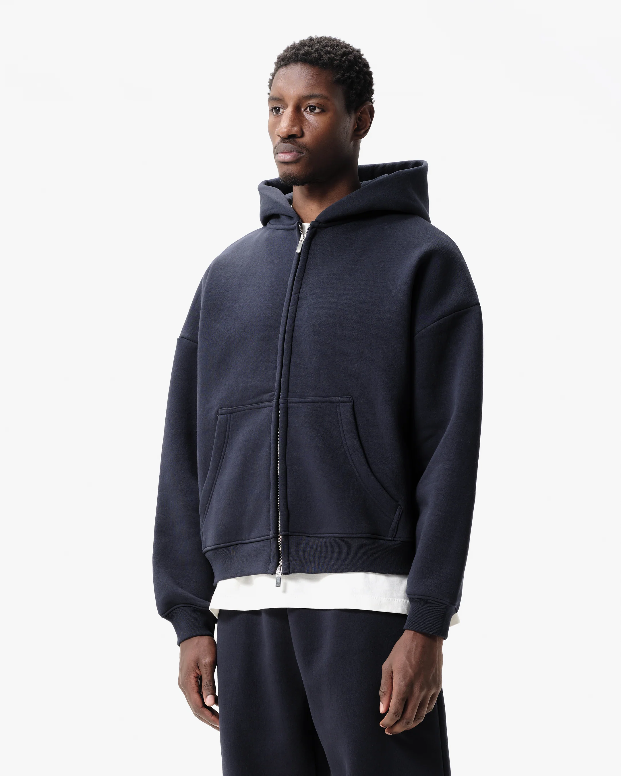 BUBBLE FIT ZIP HOODIE - NAVY - Image 4