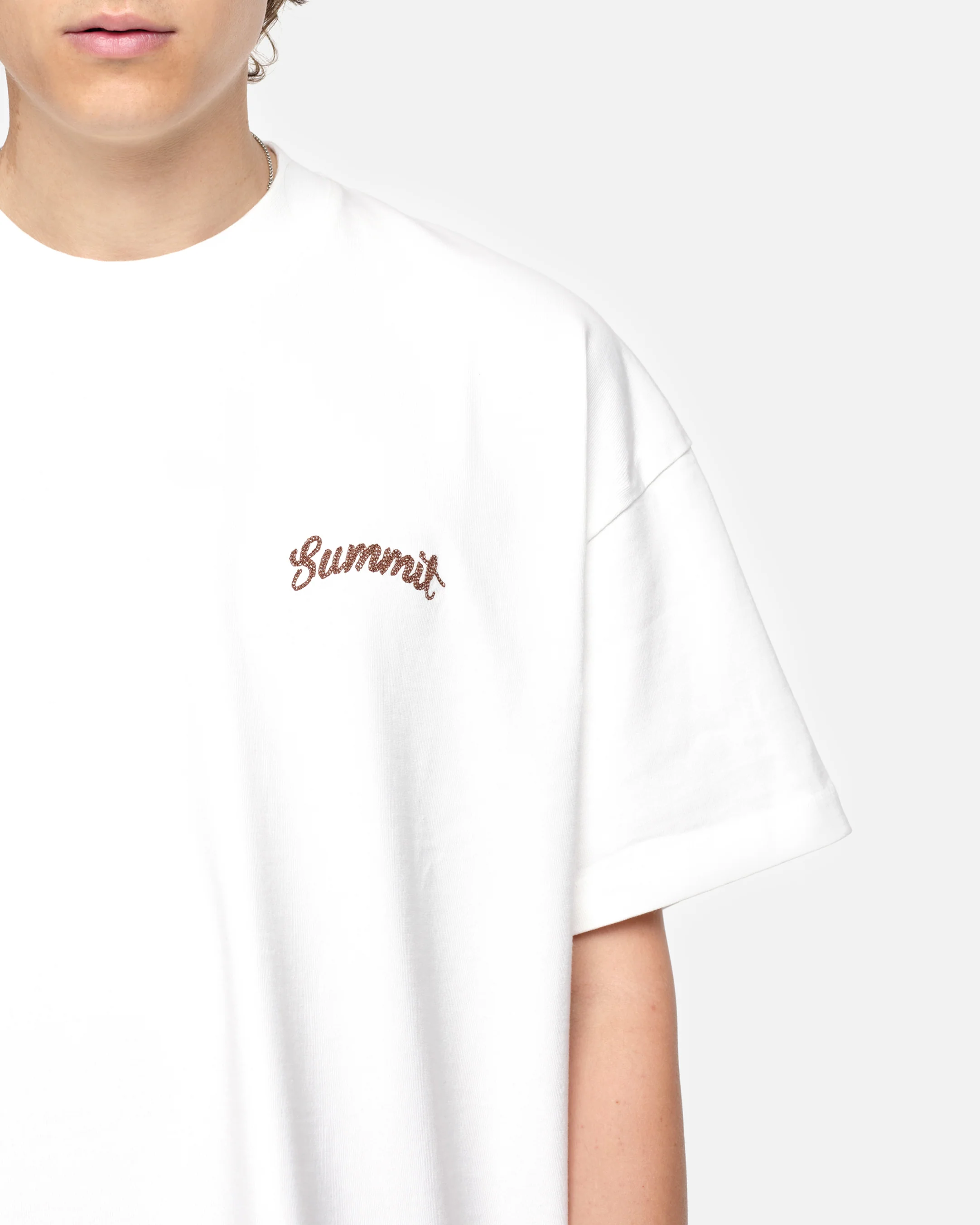 CHAIN STITCH T-SHIRT - OFF WHITE - Image 6