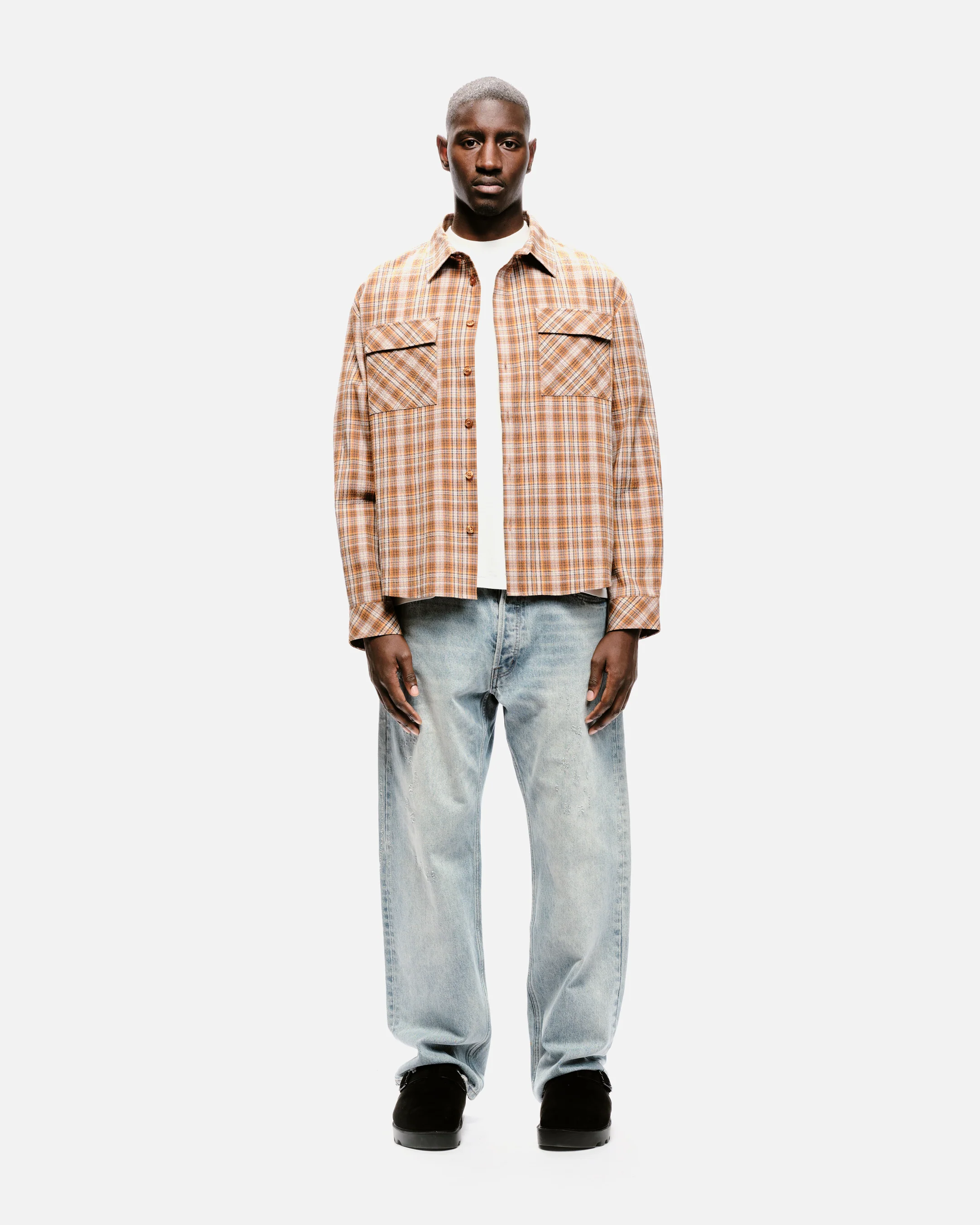 CHECK SHIRT - BURNT ORANGE - Image 3