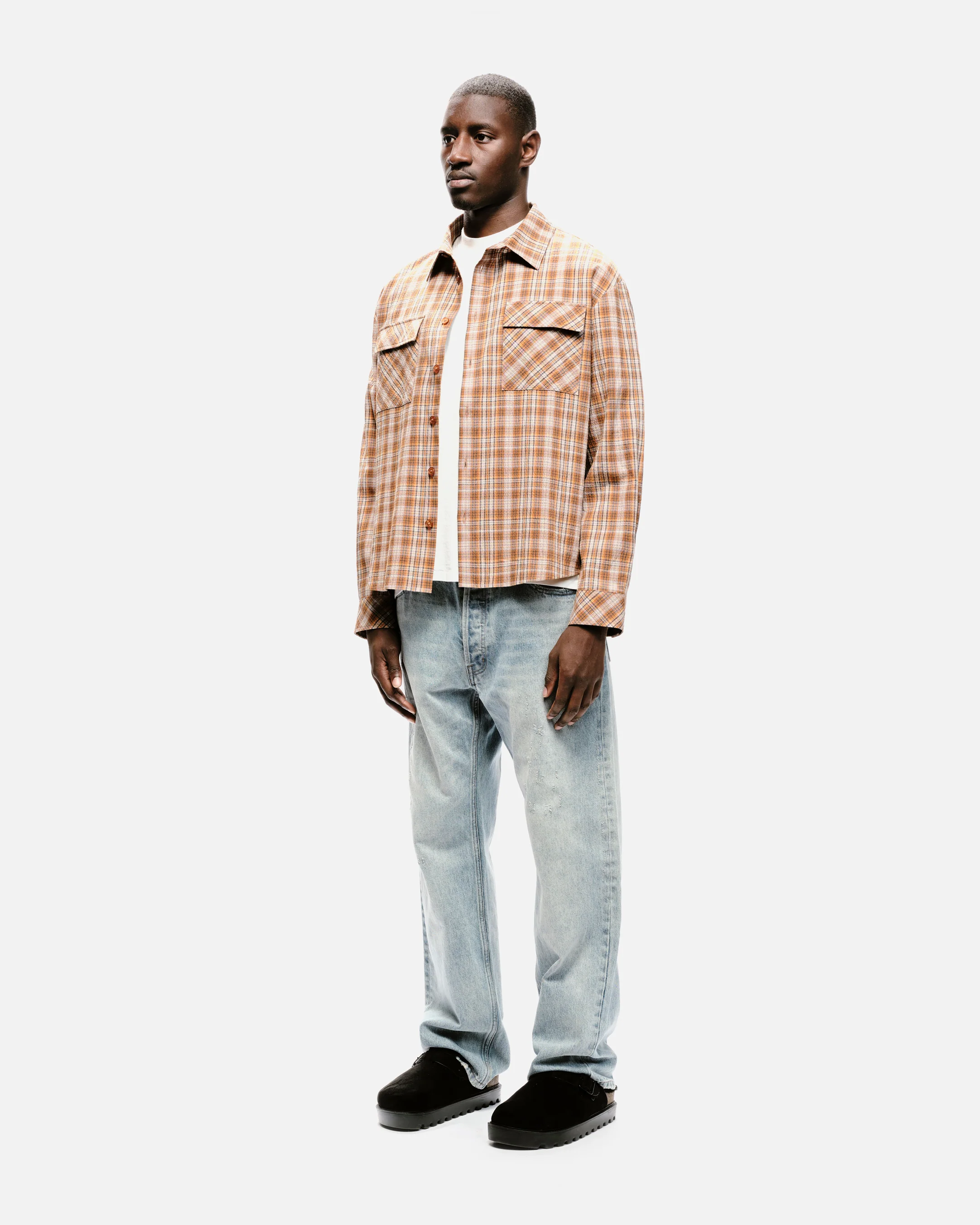 CHECK SHIRT - BURNT ORANGE - Image 4