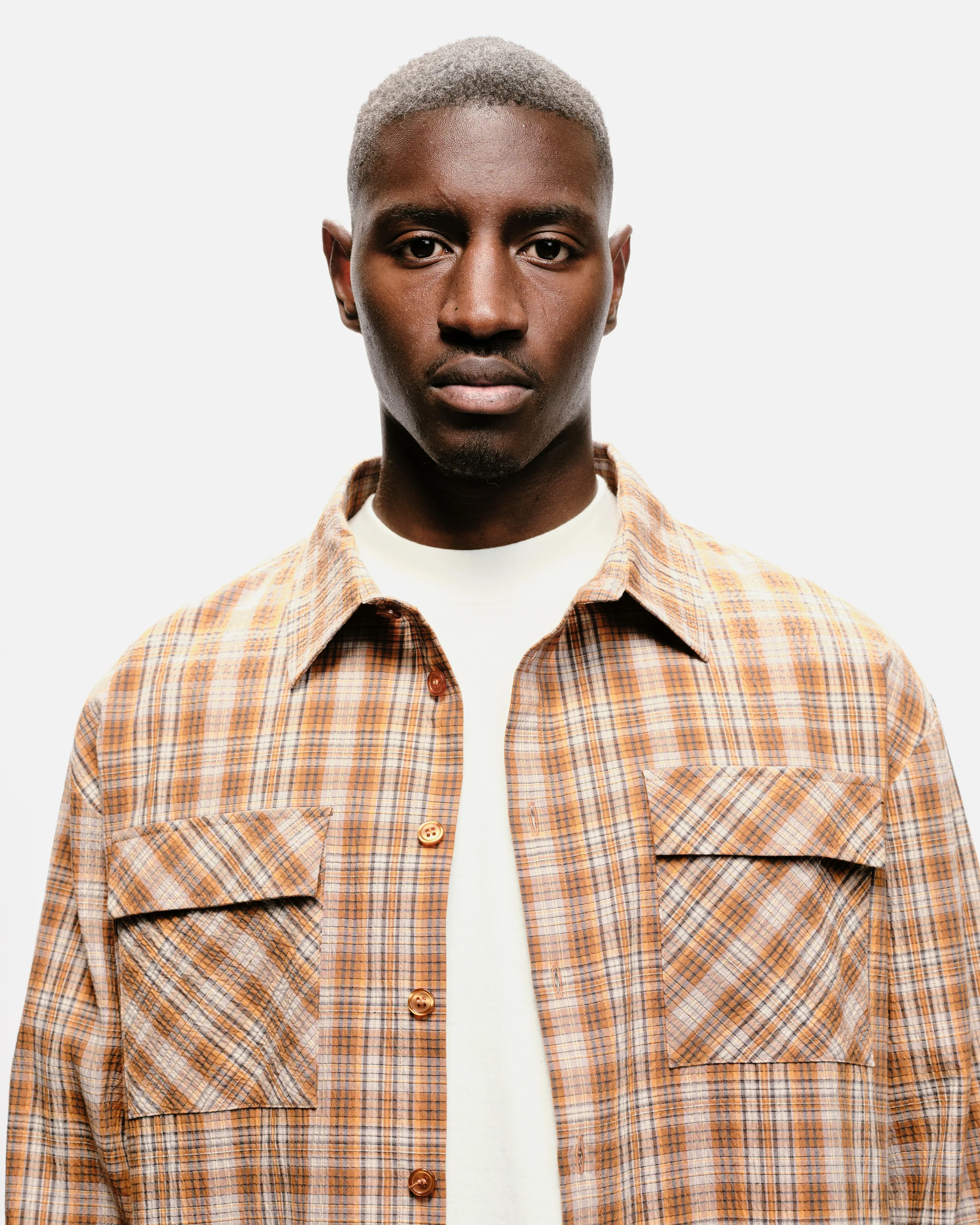 CHECK SHIRT - BURNT ORANGE - Image 6