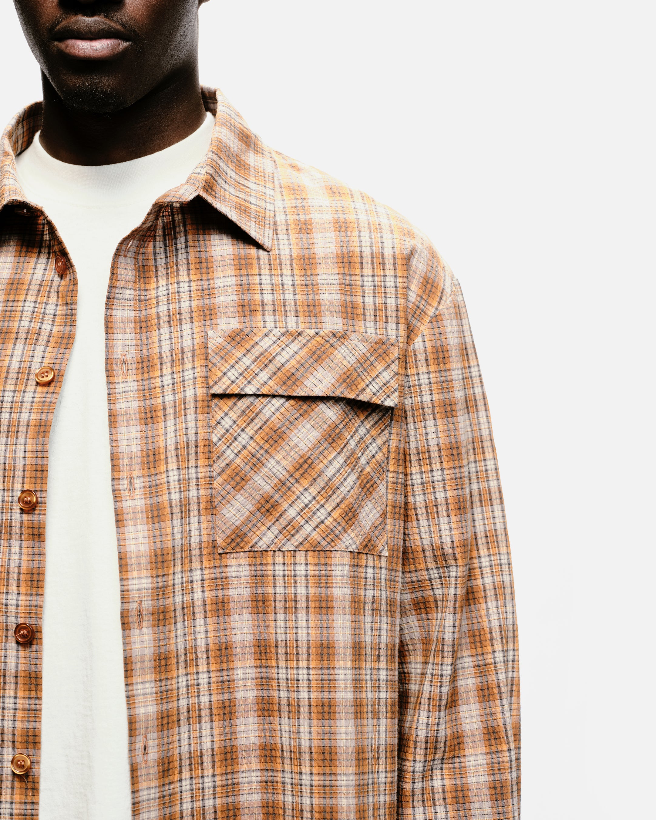 CHECK SHIRT - BURNT ORANGE - Image 7