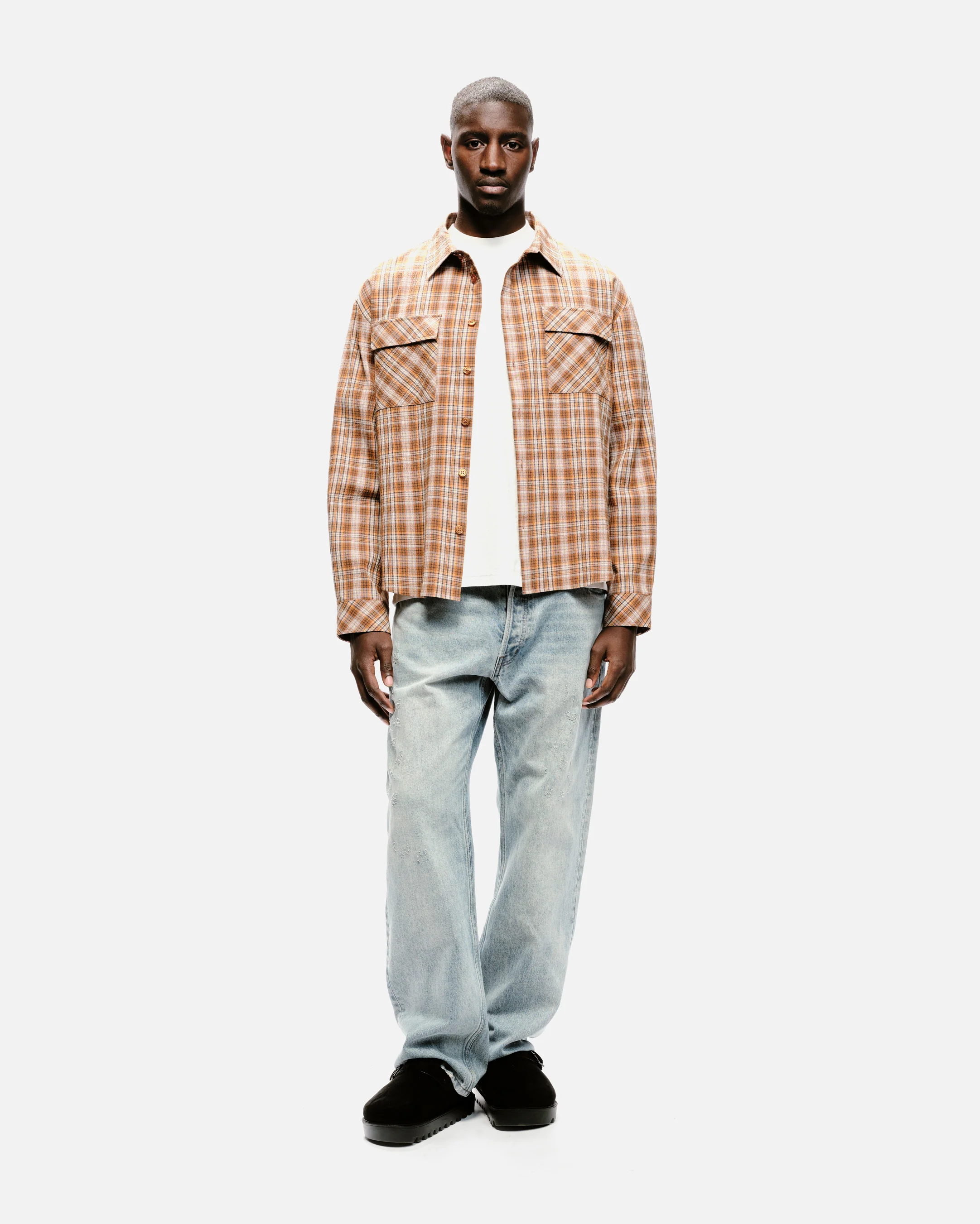 CHECK SHIRT - BURNT ORANGE - Image 9
