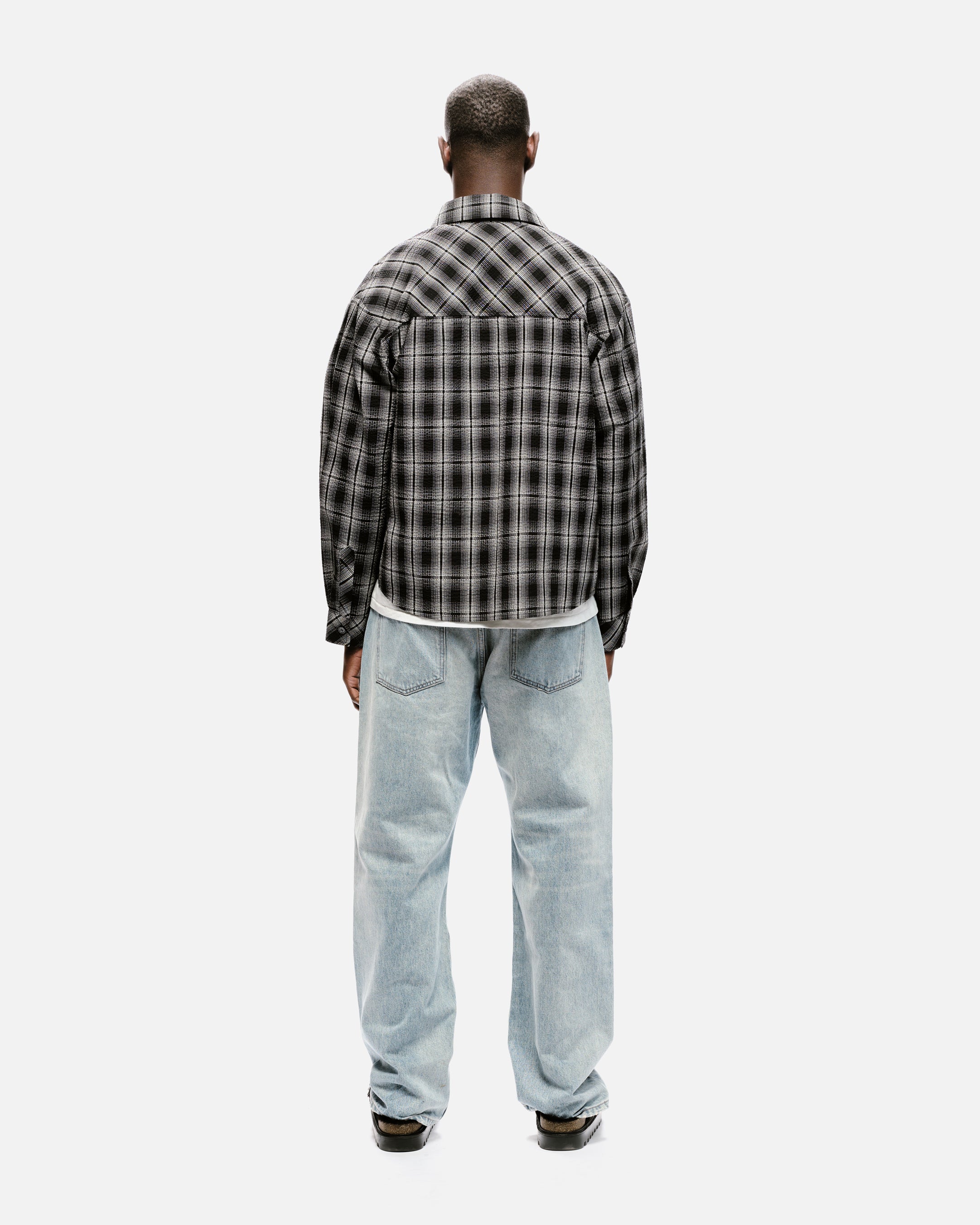 CHECK SHIRT - CRINKLE BLACK - Image 5