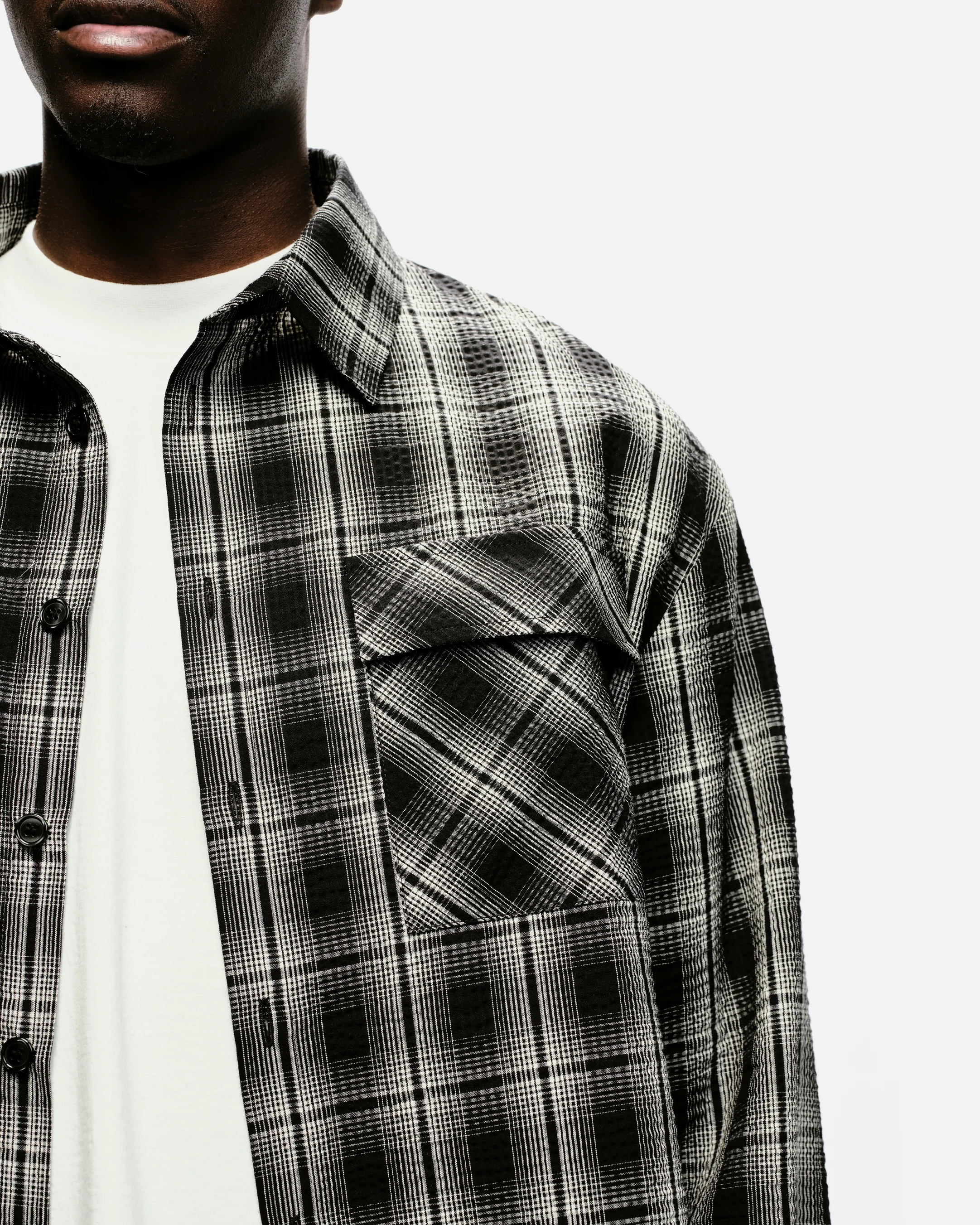 CHECK SHIRT - CRINKLE BLACK - Image 7