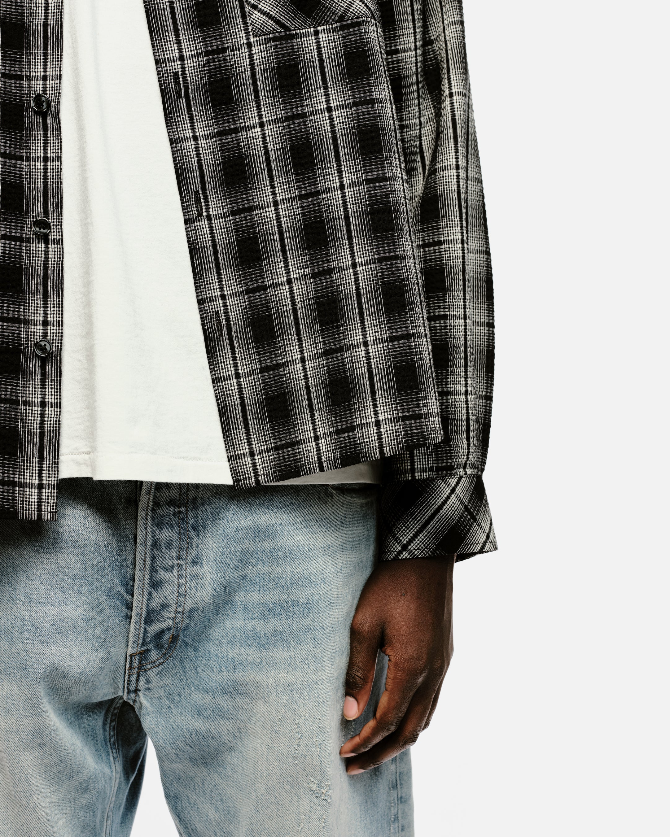 CHECK SHIRT - CRINKLE BLACK - Image 8