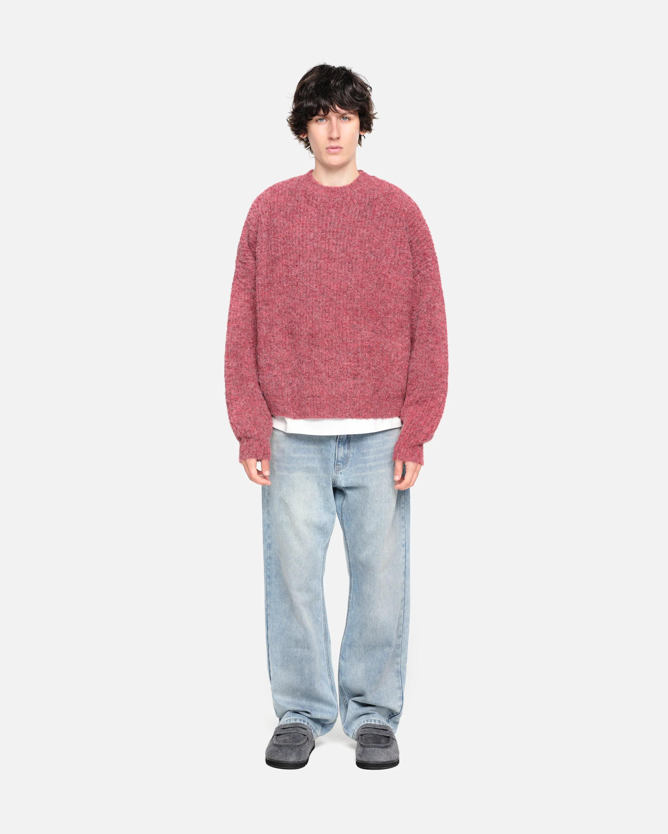 CHUNKY KNIT JUMPER - CHERRY RED - Image 3