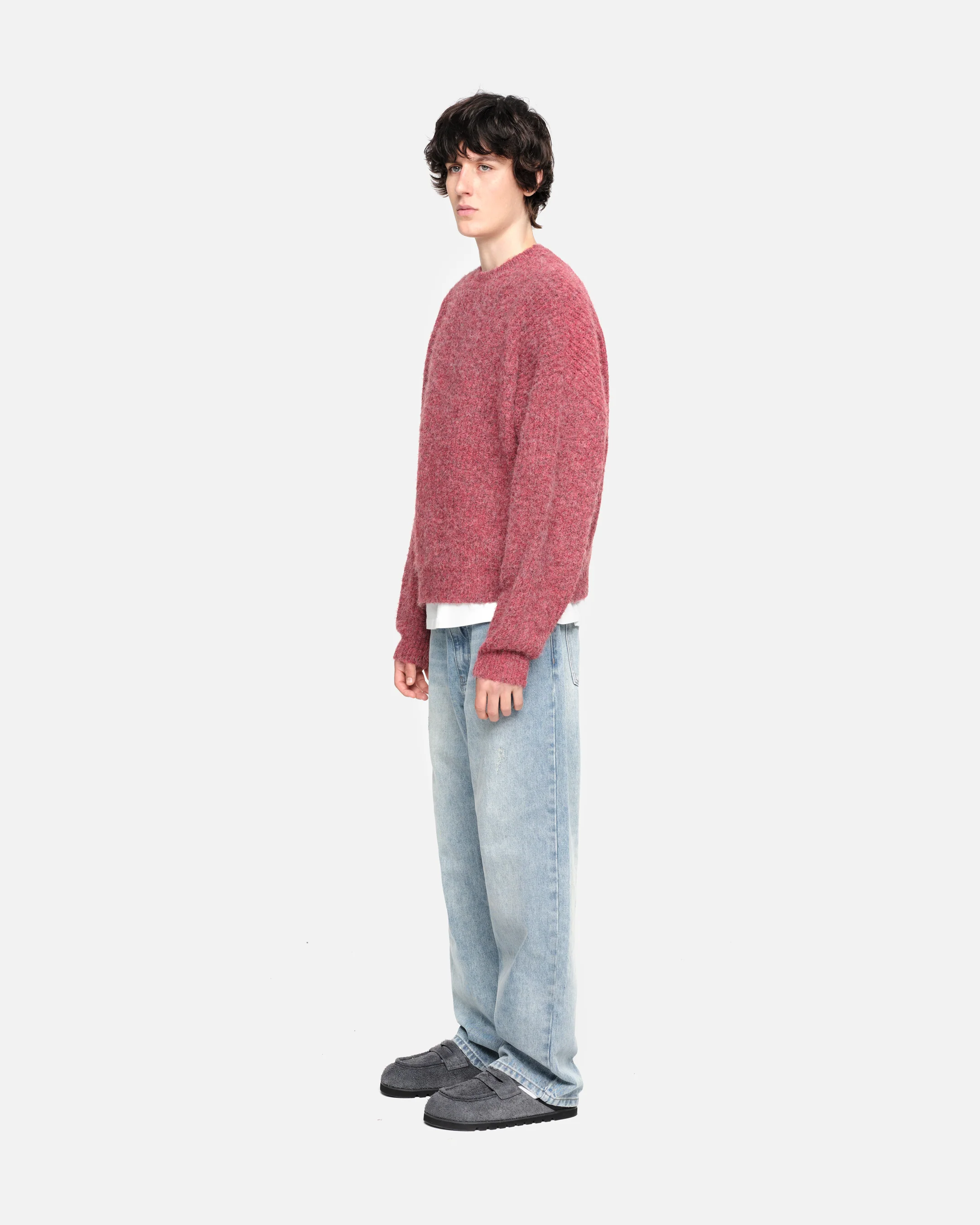 CHUNKY KNIT JUMPER - CHERRY RED - Image 4