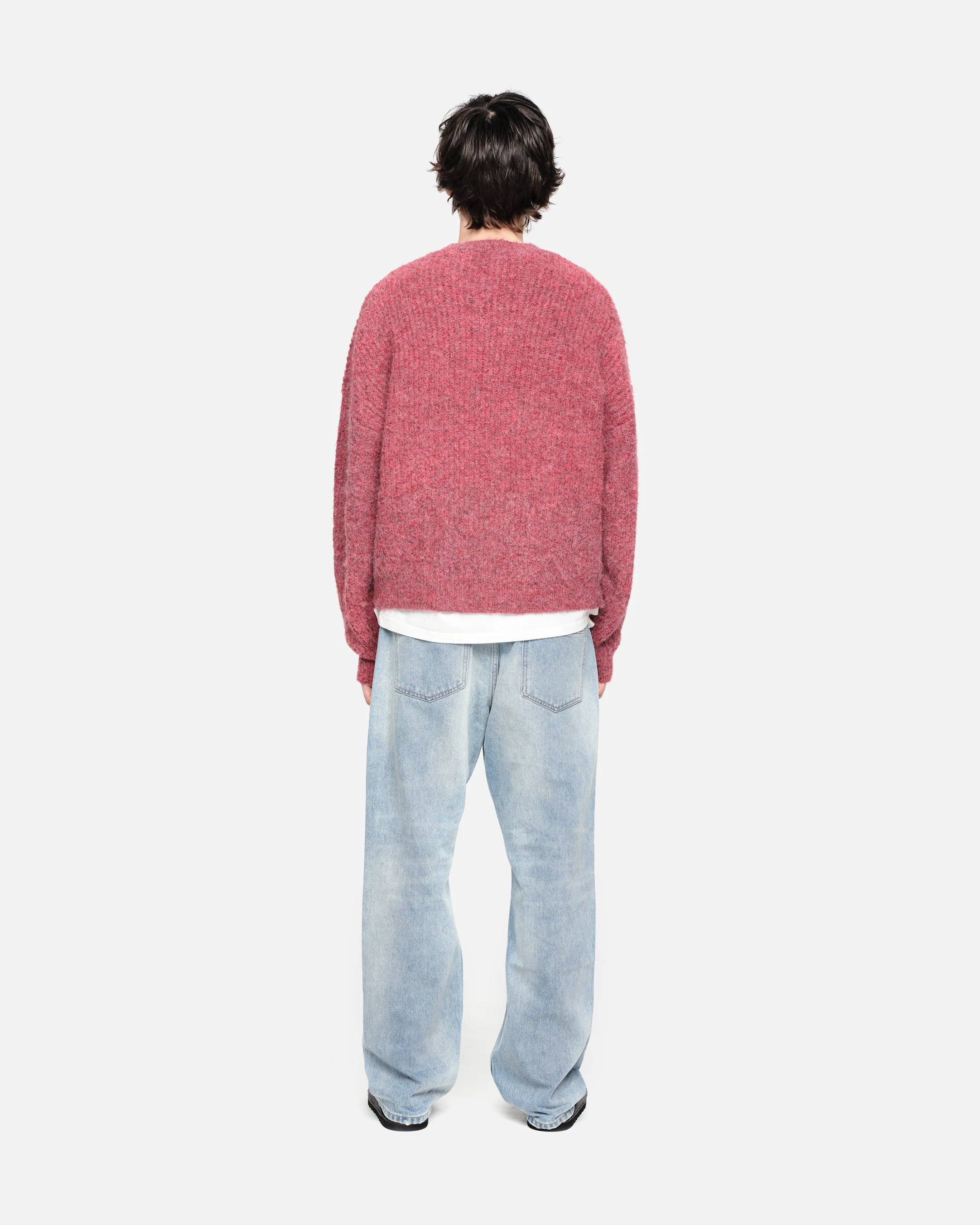 CHUNKY KNIT JUMPER - CHERRY RED - Image 5