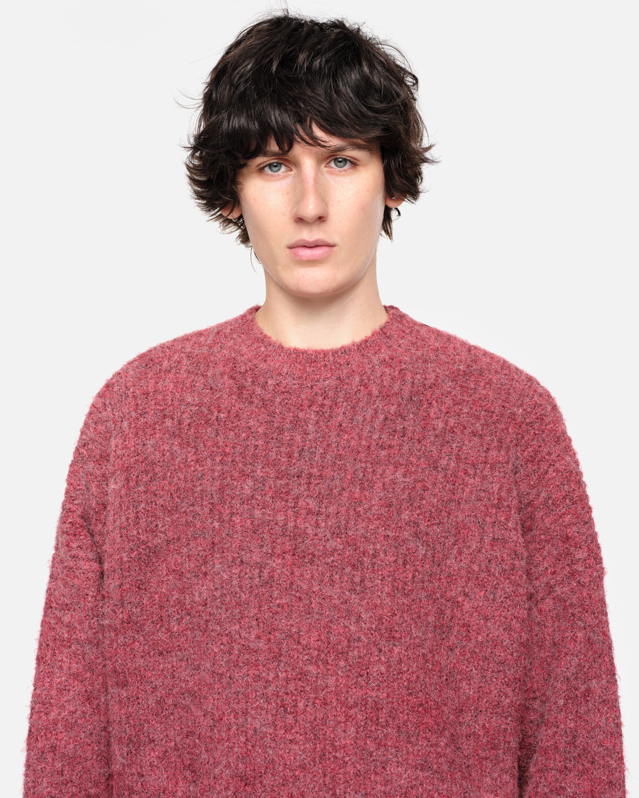CHUNKY KNIT JUMPER - CHERRY RED - Image 6