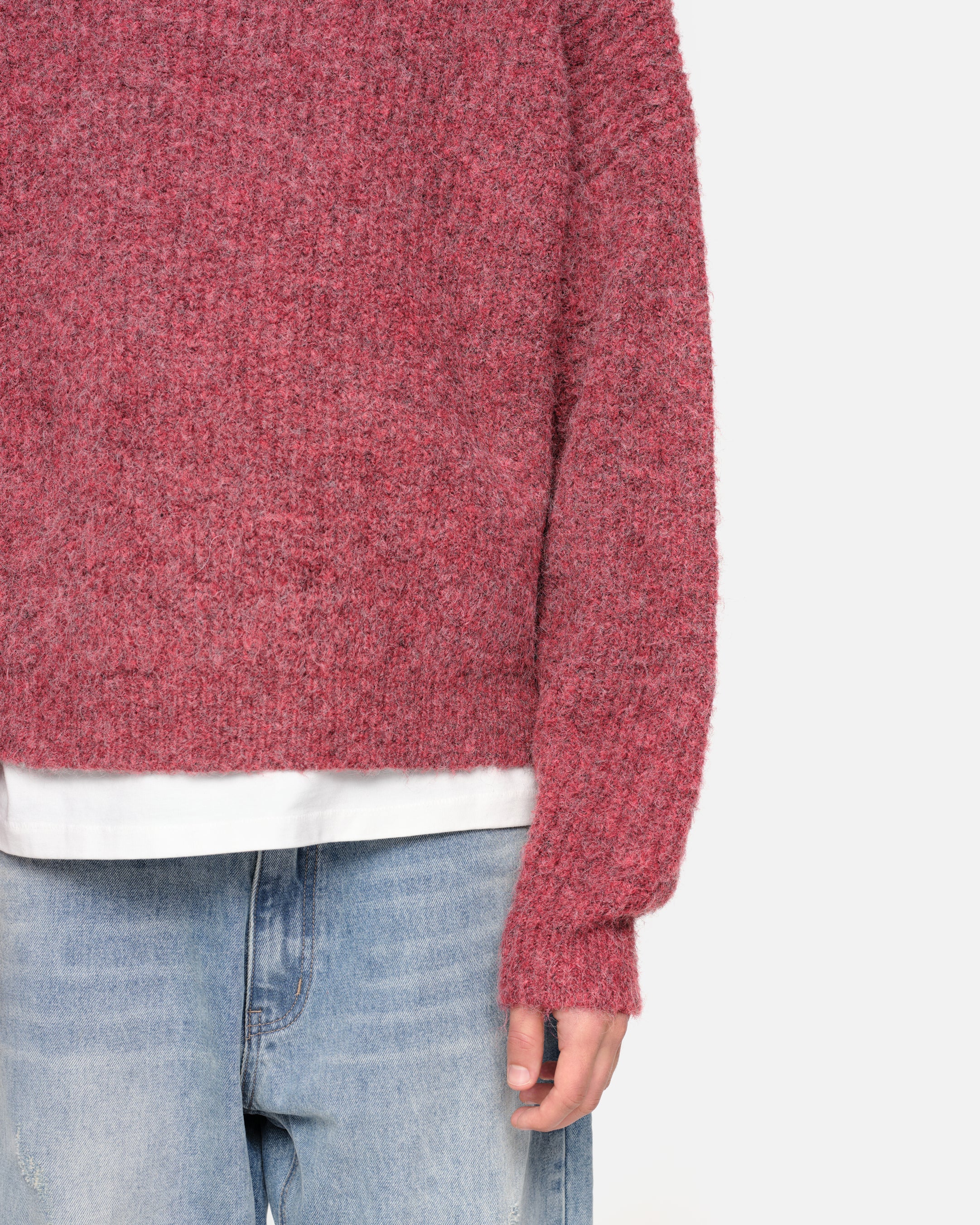 CHUNKY KNIT JUMPER - CHERRY RED - Image 7