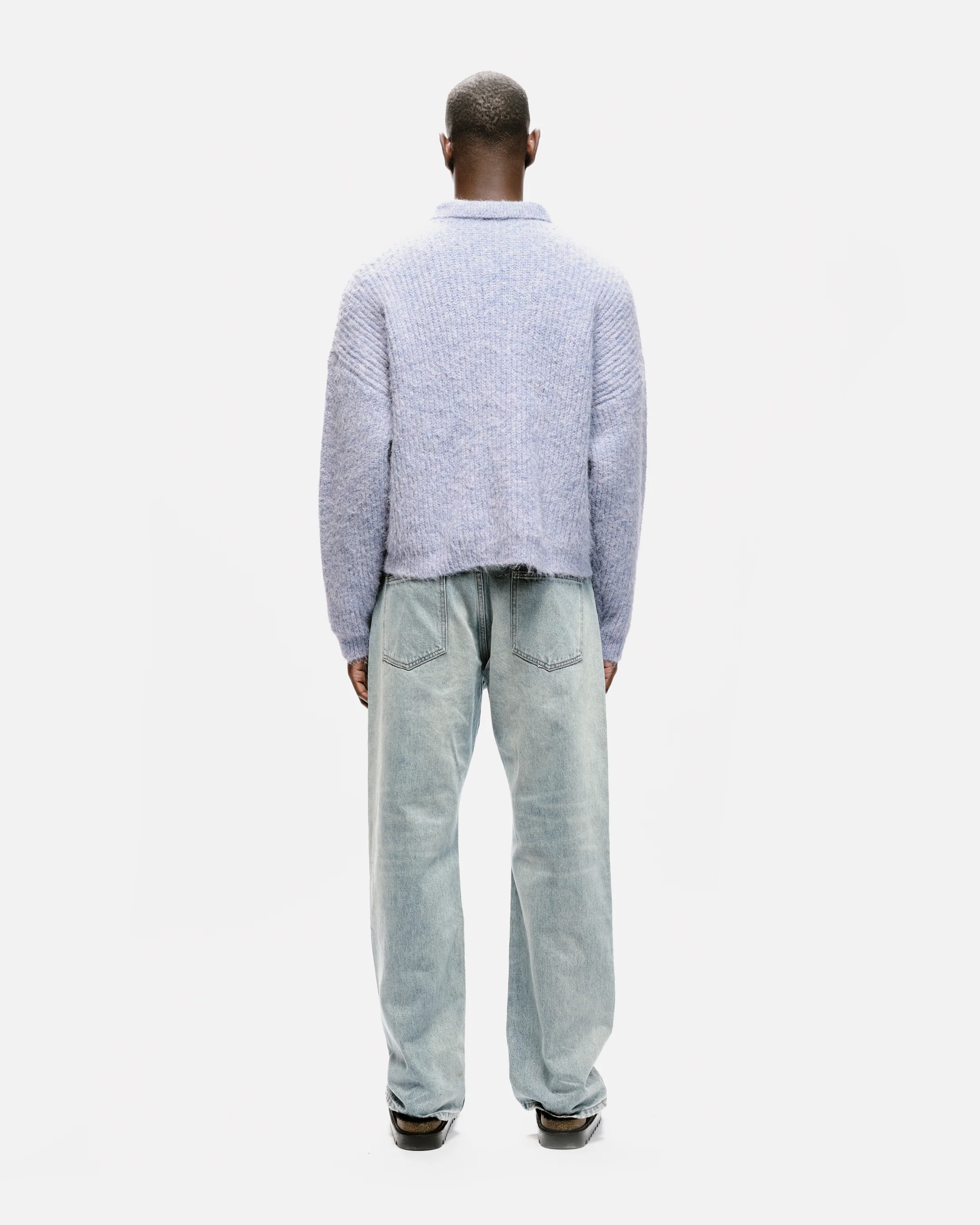 CHUNKY KNIT POLO - PURPLE - Image 5