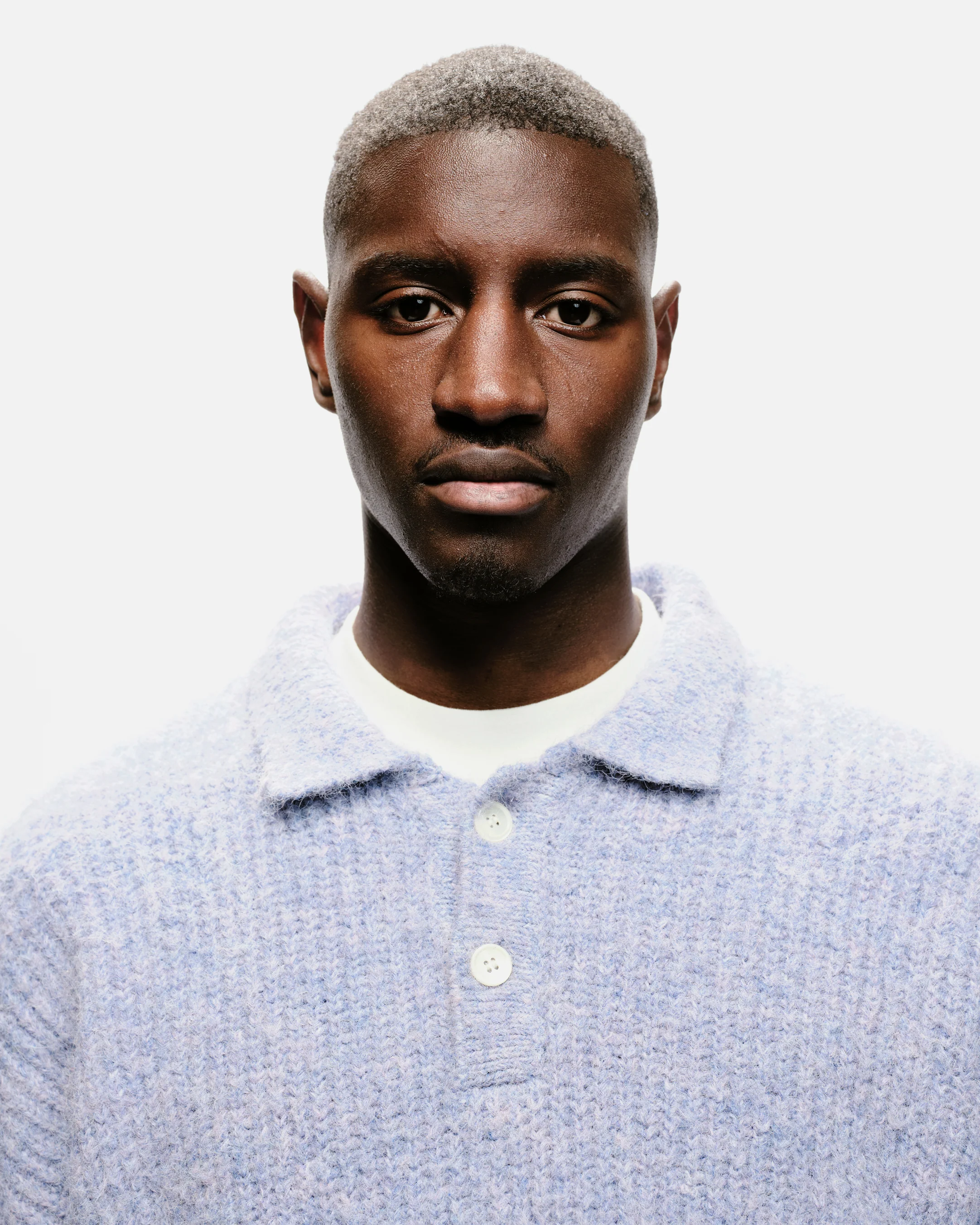 CHUNKY KNIT POLO - PURPLE - Image 7