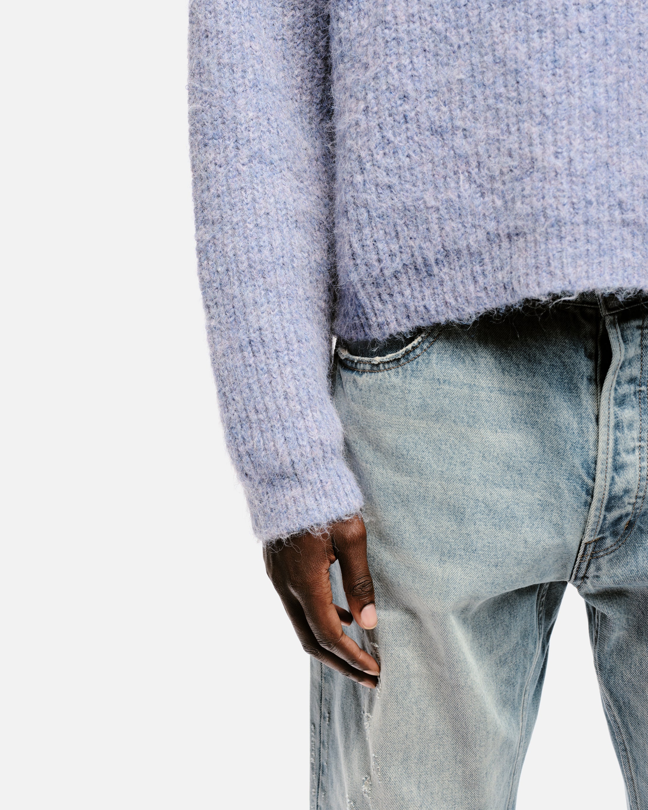 CHUNKY KNIT POLO - PURPLE - Image 8
