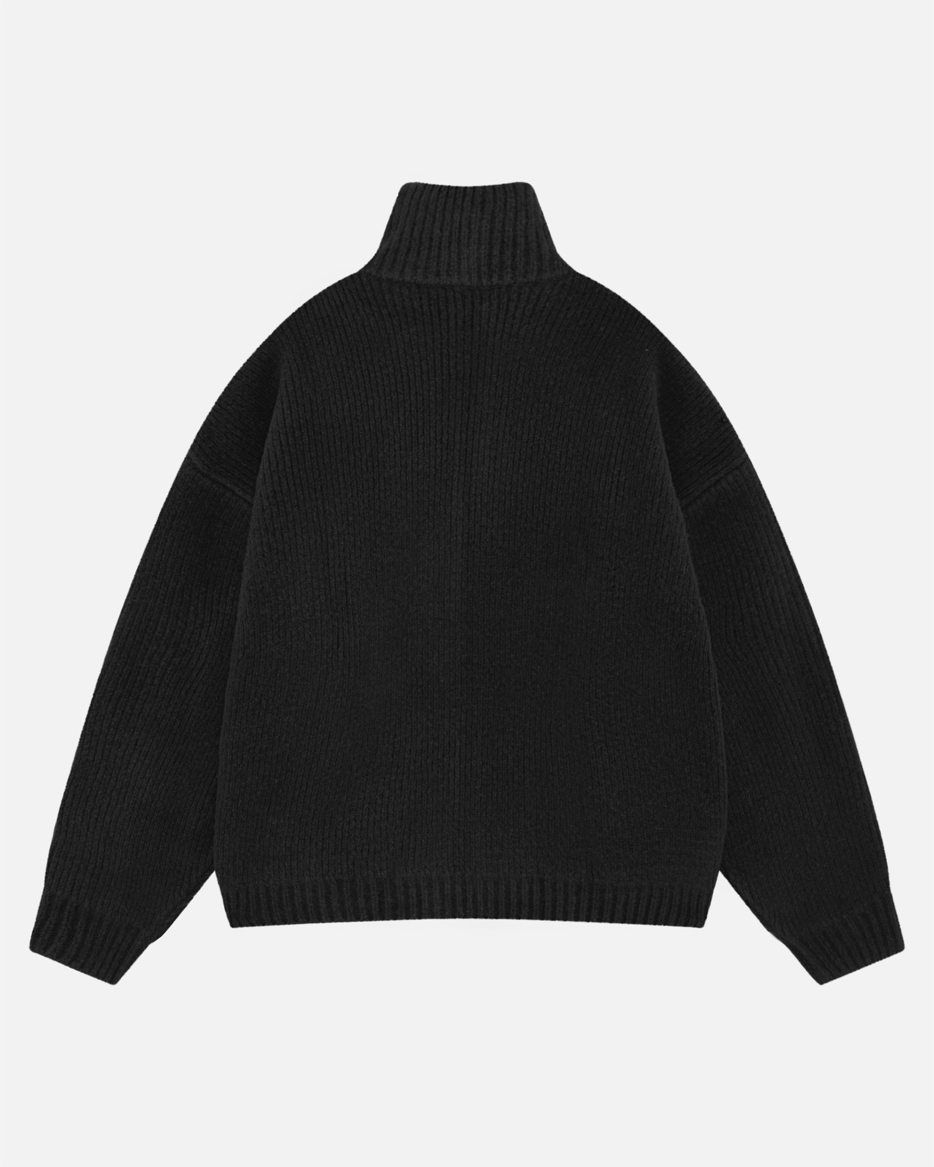 CHUNKY KNIT TRACK TOP - BLACK - Image 2