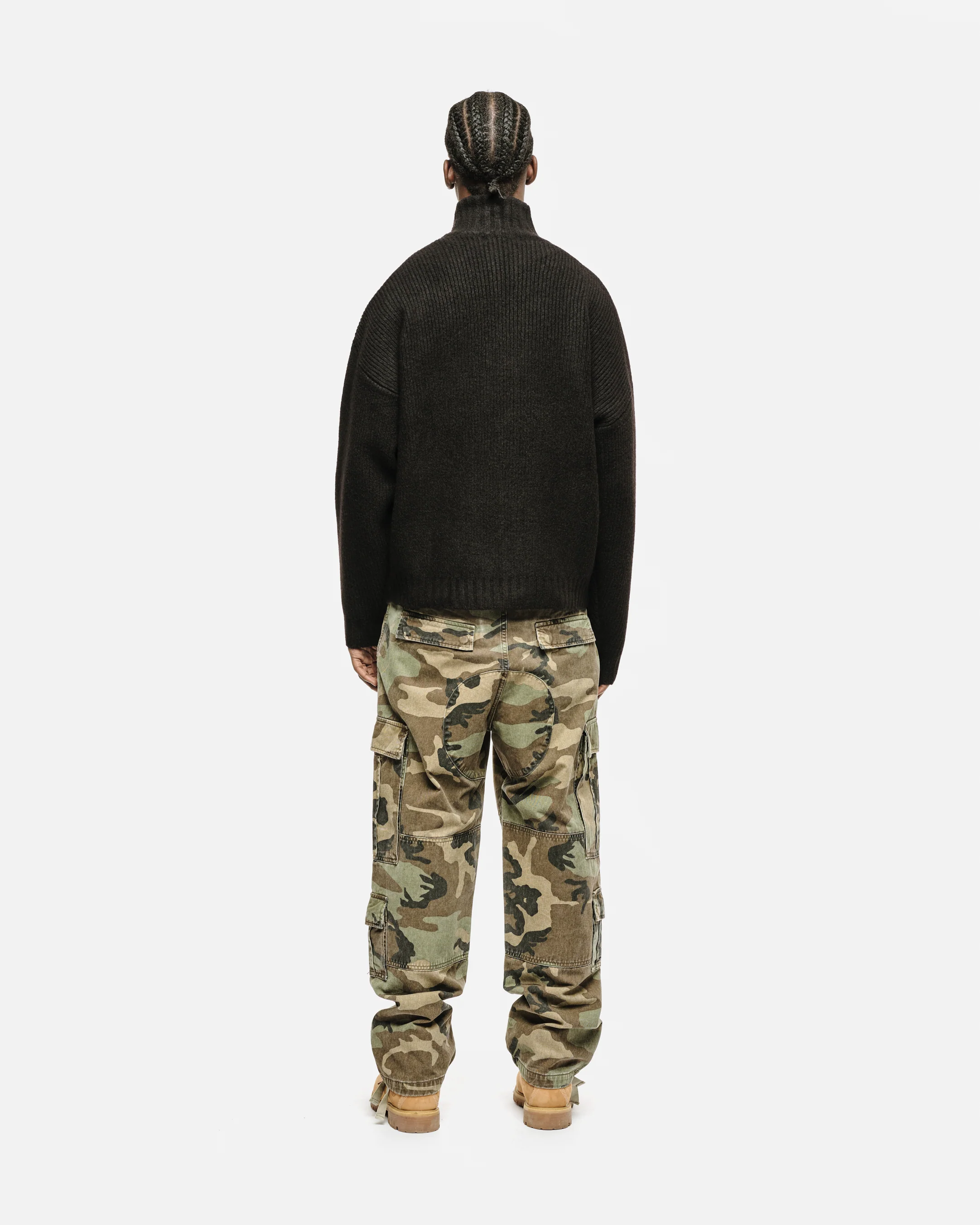 CHUNKY KNIT TRACK TOP - BLACK - Image 5