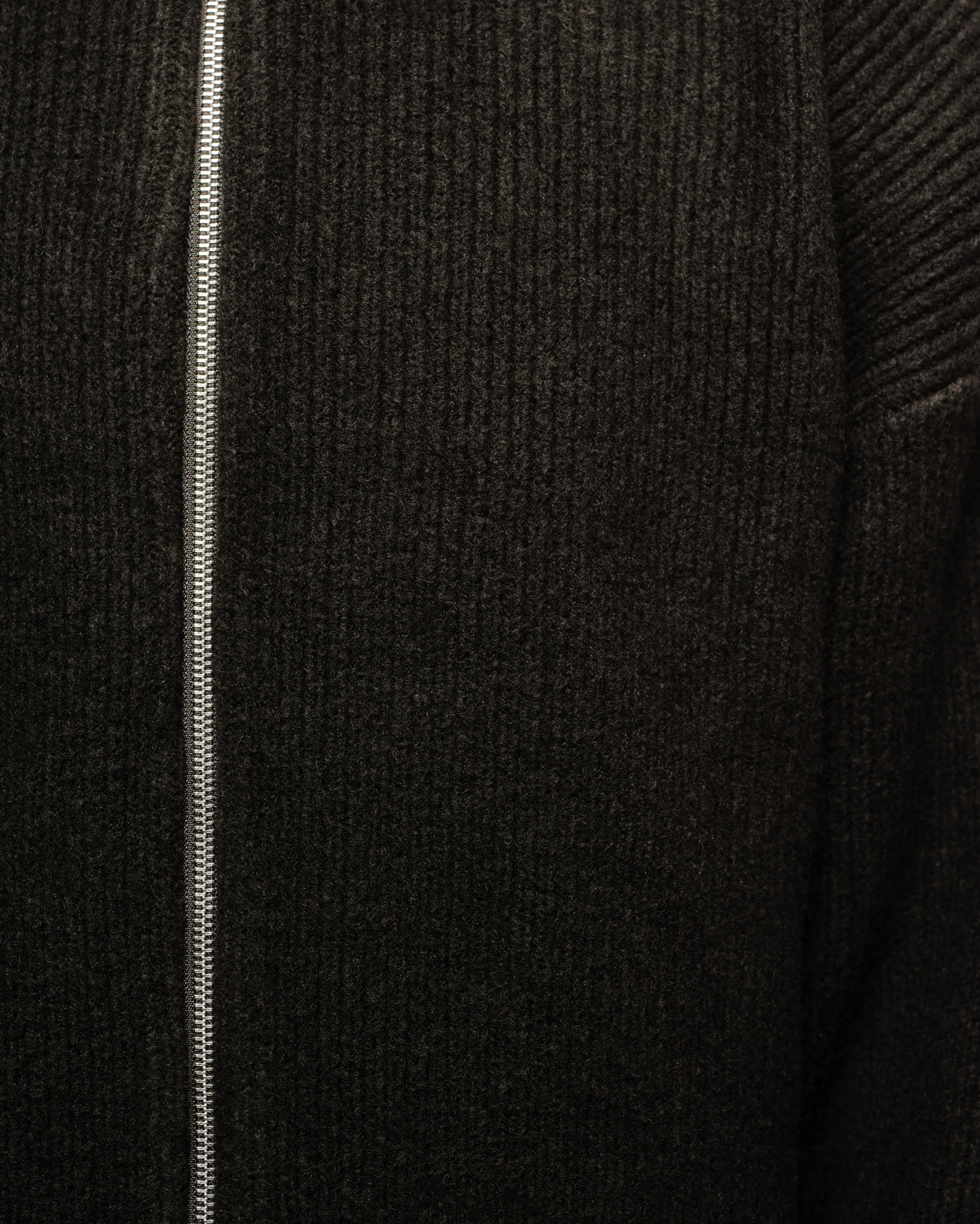 CHUNKY KNIT TRACK TOP - BLACK - Image 8