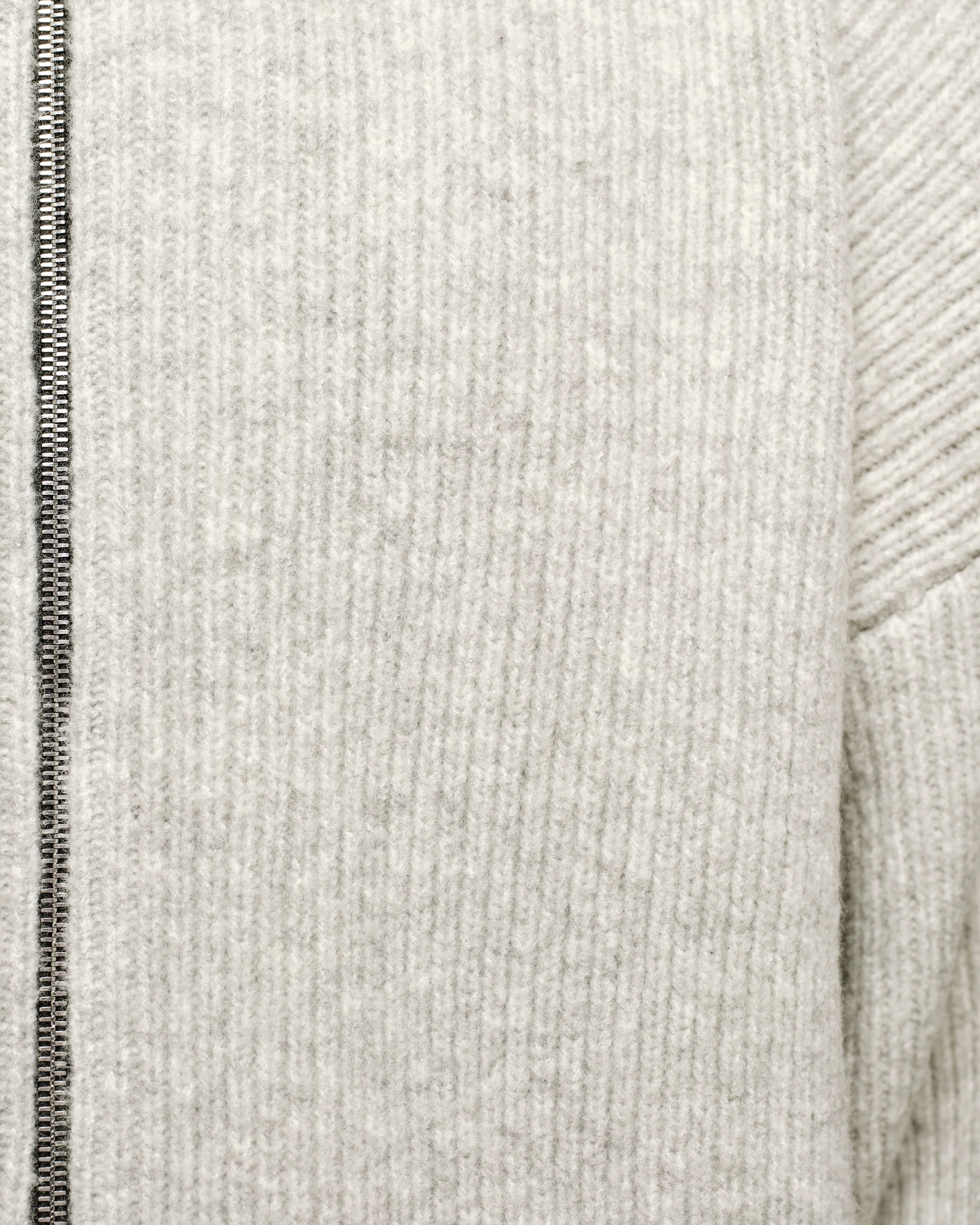 CHUNKY KNIT TRACK TOP - GREY - Image 7