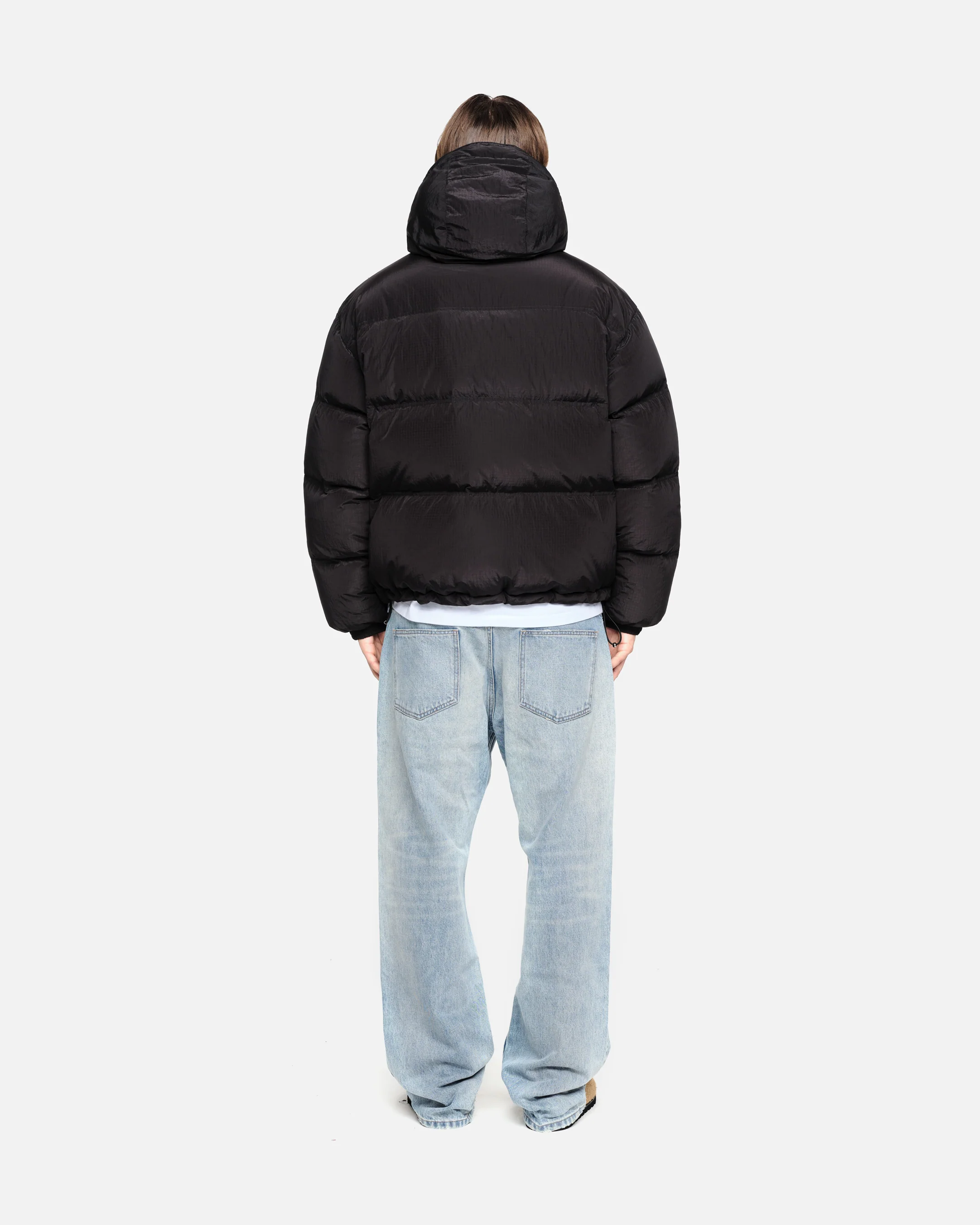 DOWN PUFFER COAT - BLACK - Image 5