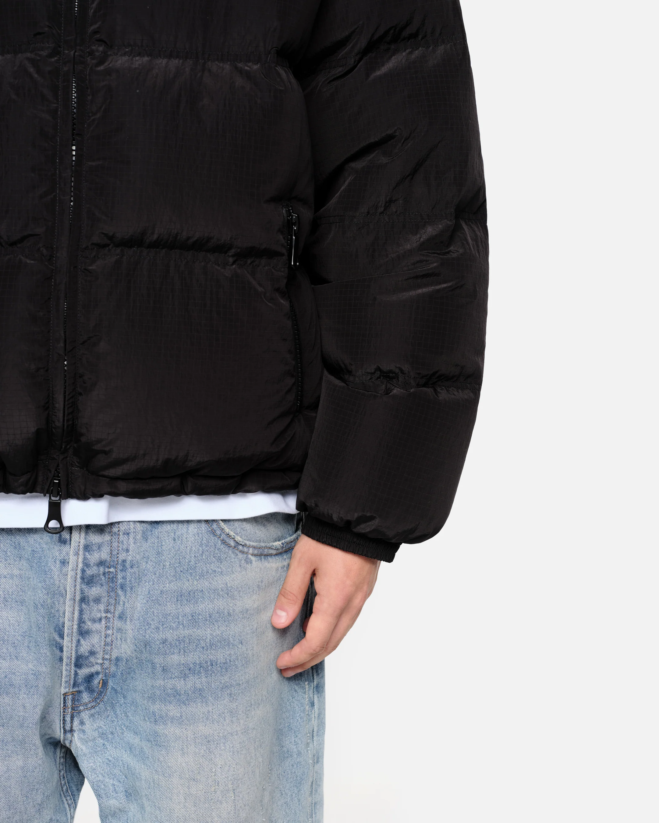 DOWN PUFFER COAT - BLACK - Image 9