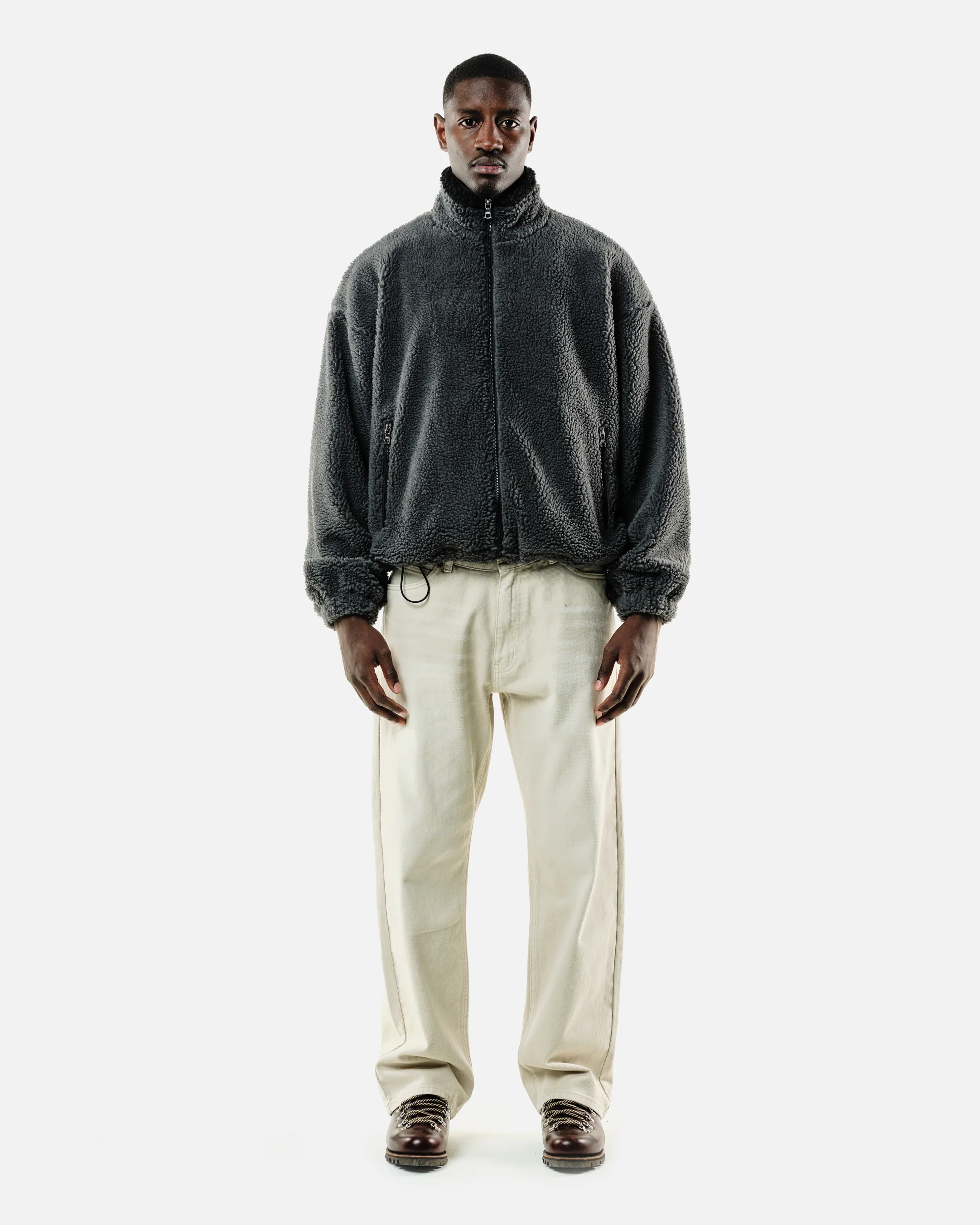 FLEECE JACKET - GREY - Image 3
