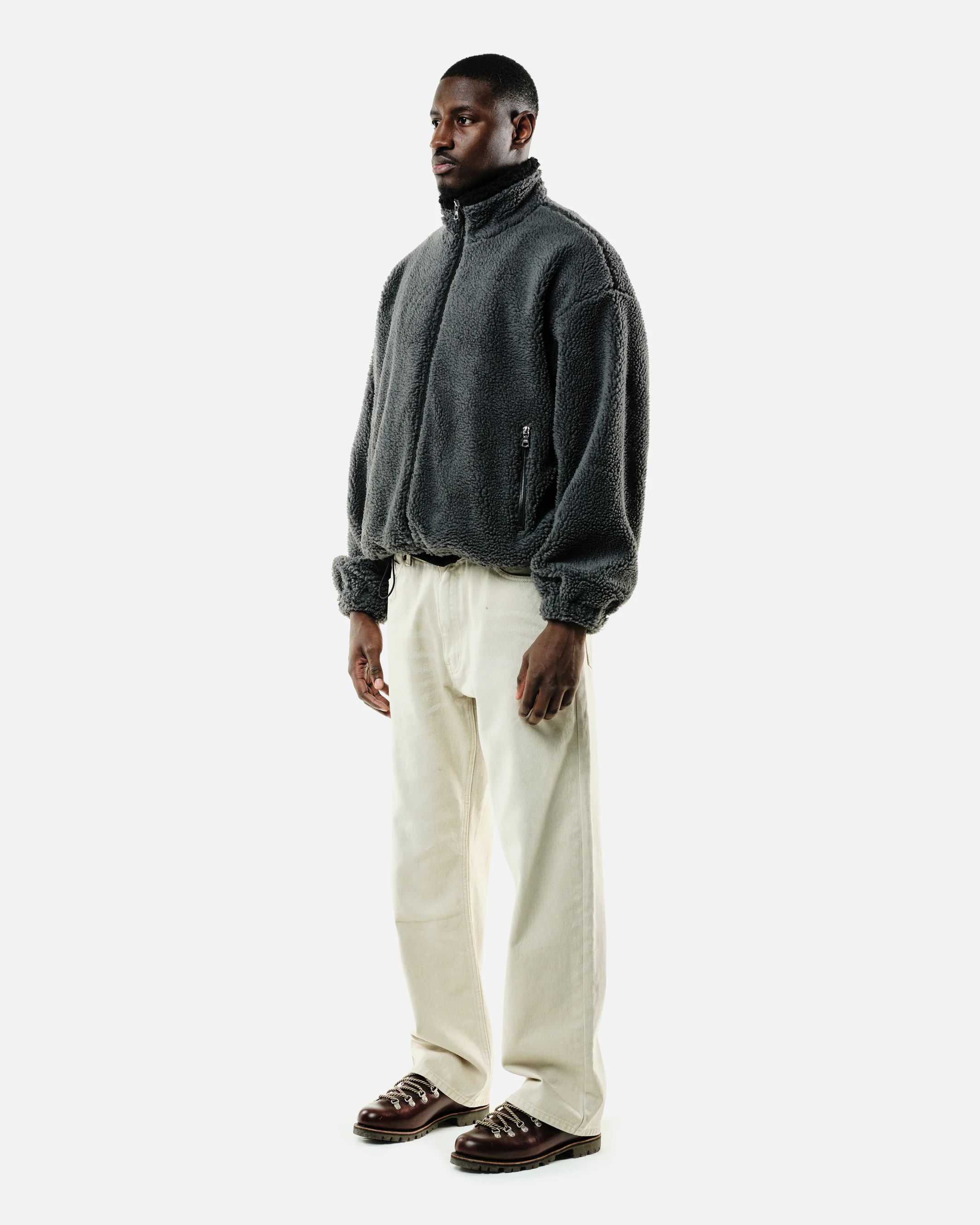 FLEECE JACKET - GREY - Image 4