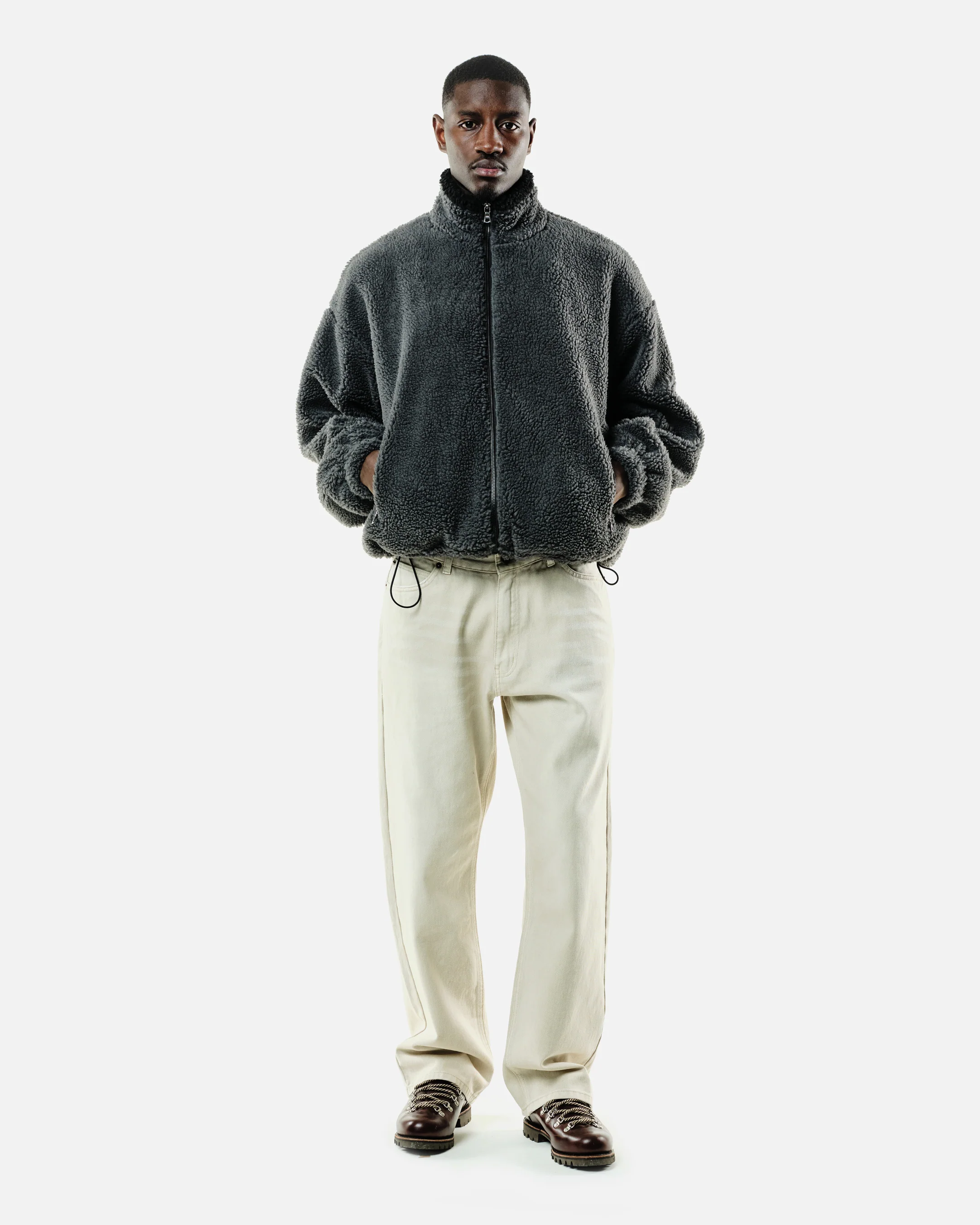 FLEECE JACKET - GREY - Image 7