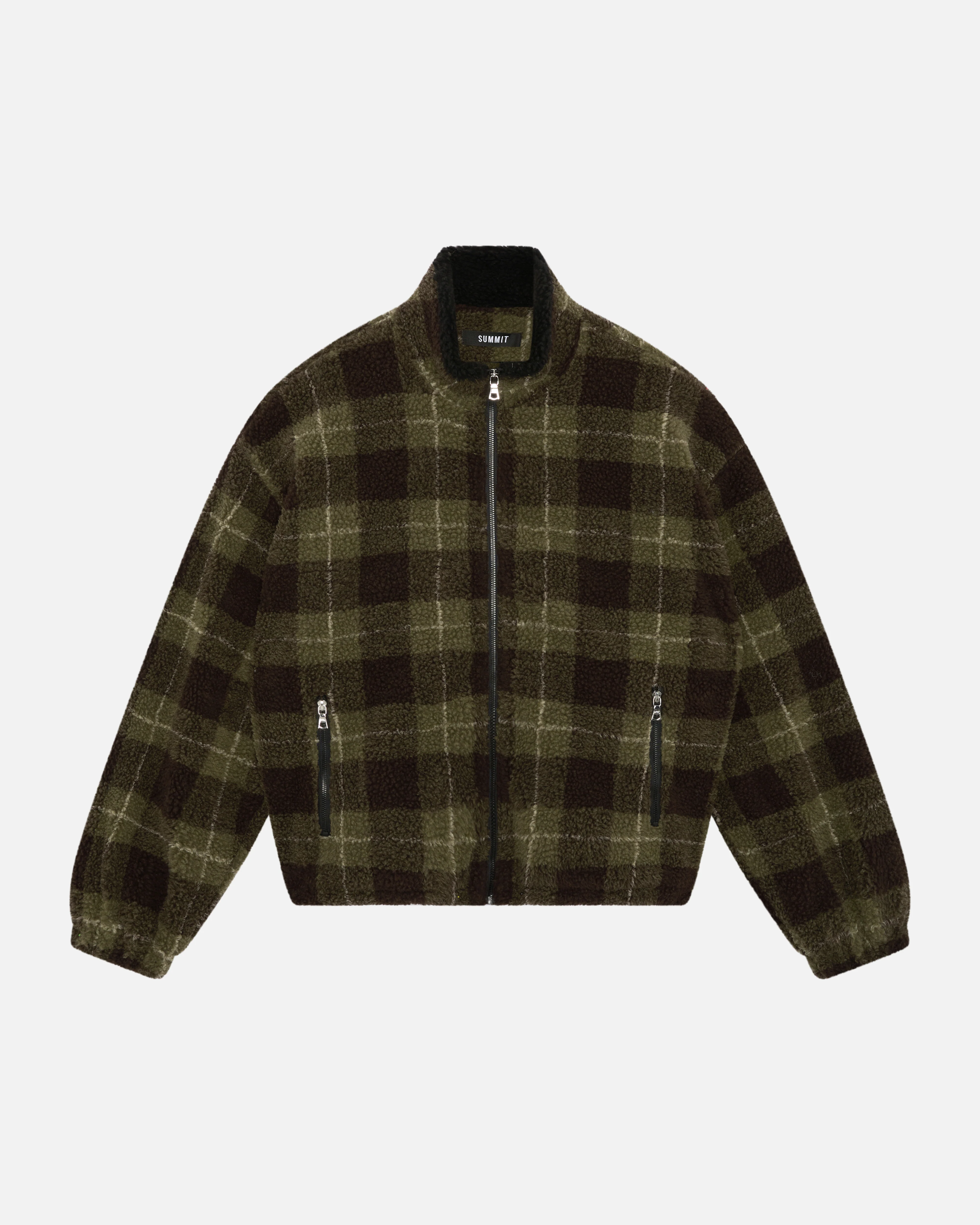 FLEECE JACKET - OLIVE CHECK