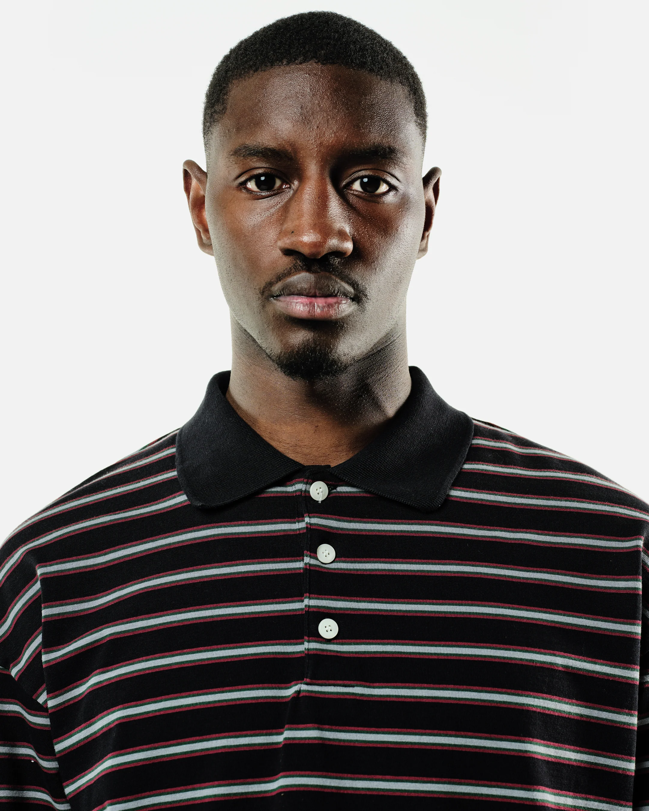 HEAVYWEIGHT LONG SLEEVE POLO  - BLACK STRIPE - Image 6