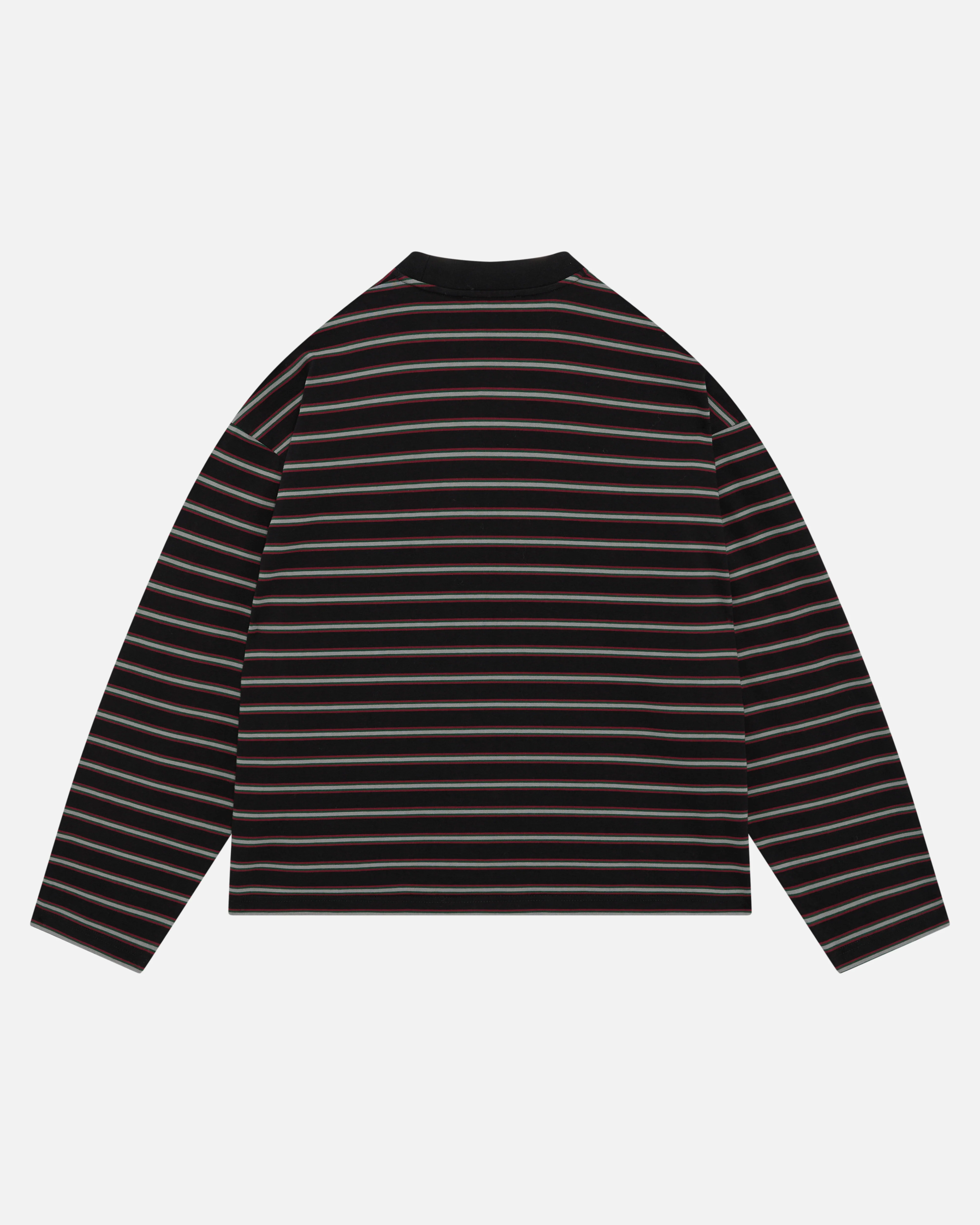 HEAVYWEIGHT LONG SLEEVE T-SHIRT - BLACK STRIPE - Image 2