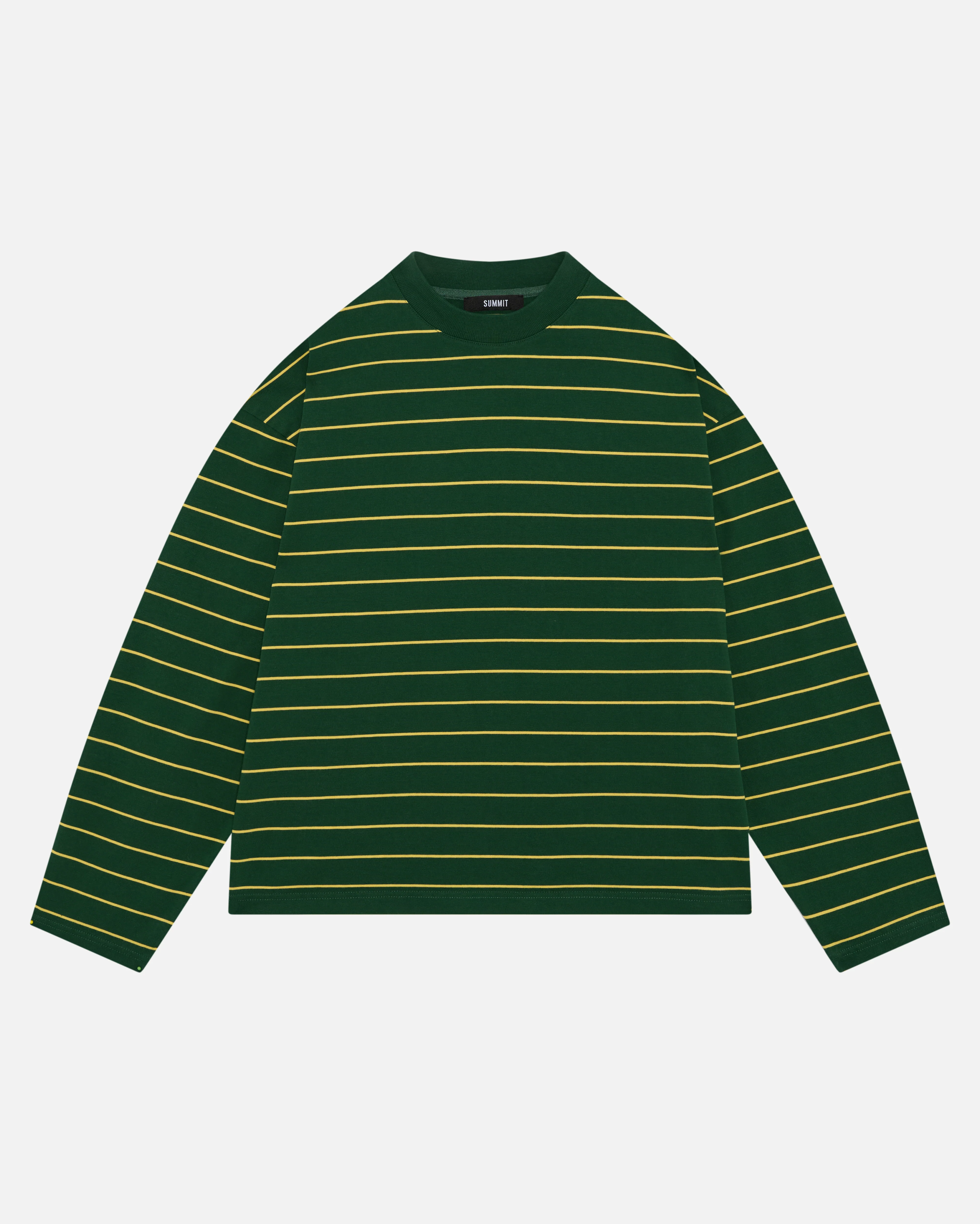 HEAVYWEIGHT LONG SLEEVE T-SHIRT - BOTTLE/YELLOW STRIPE