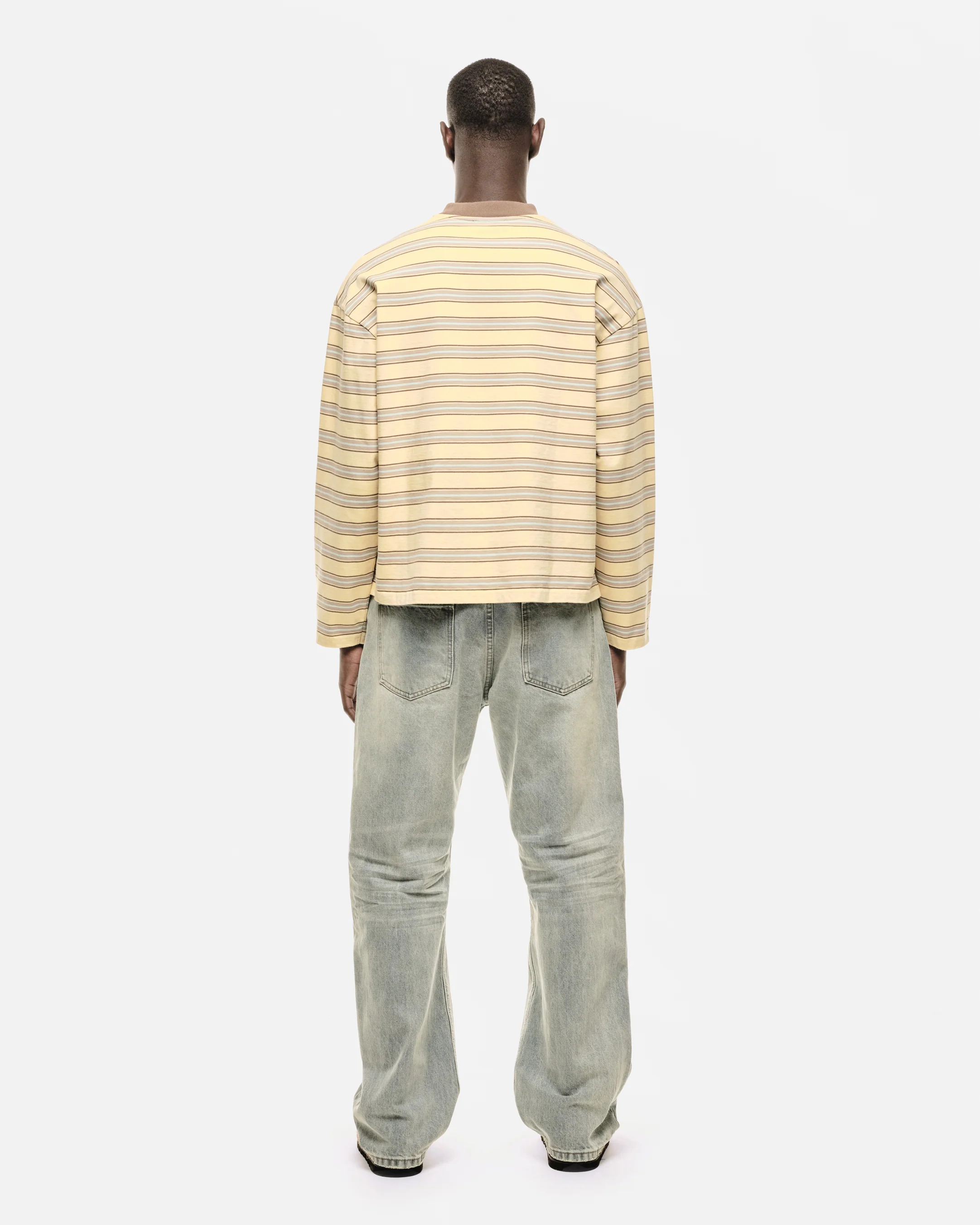 HEAVYWEIGHT LONG SLEEVE T-SHIRT - YELLOW STRIPE - Image 5