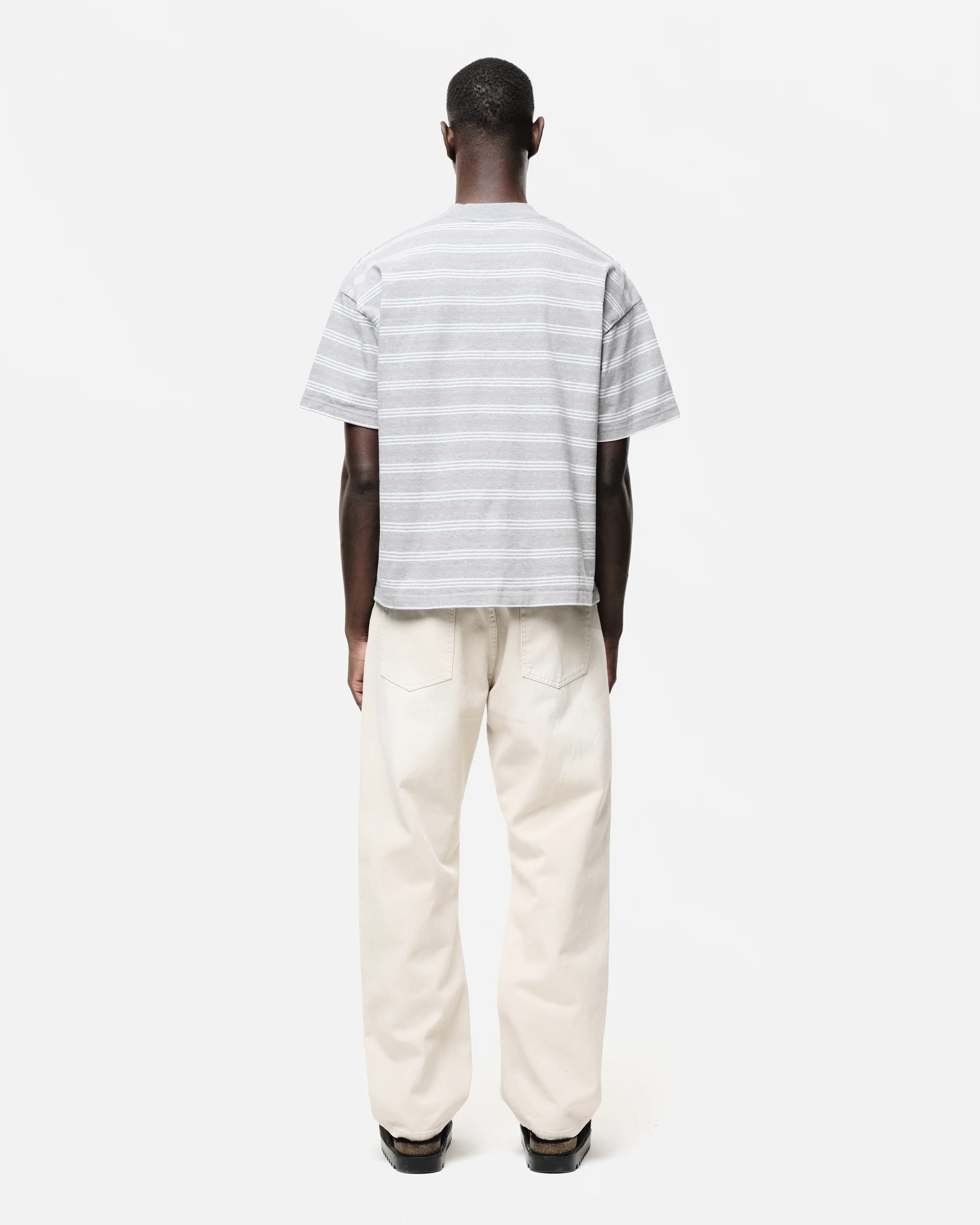 HEAVYWEIGHT T-SHIRT - GREY/WHITE STRIPE - Image 5