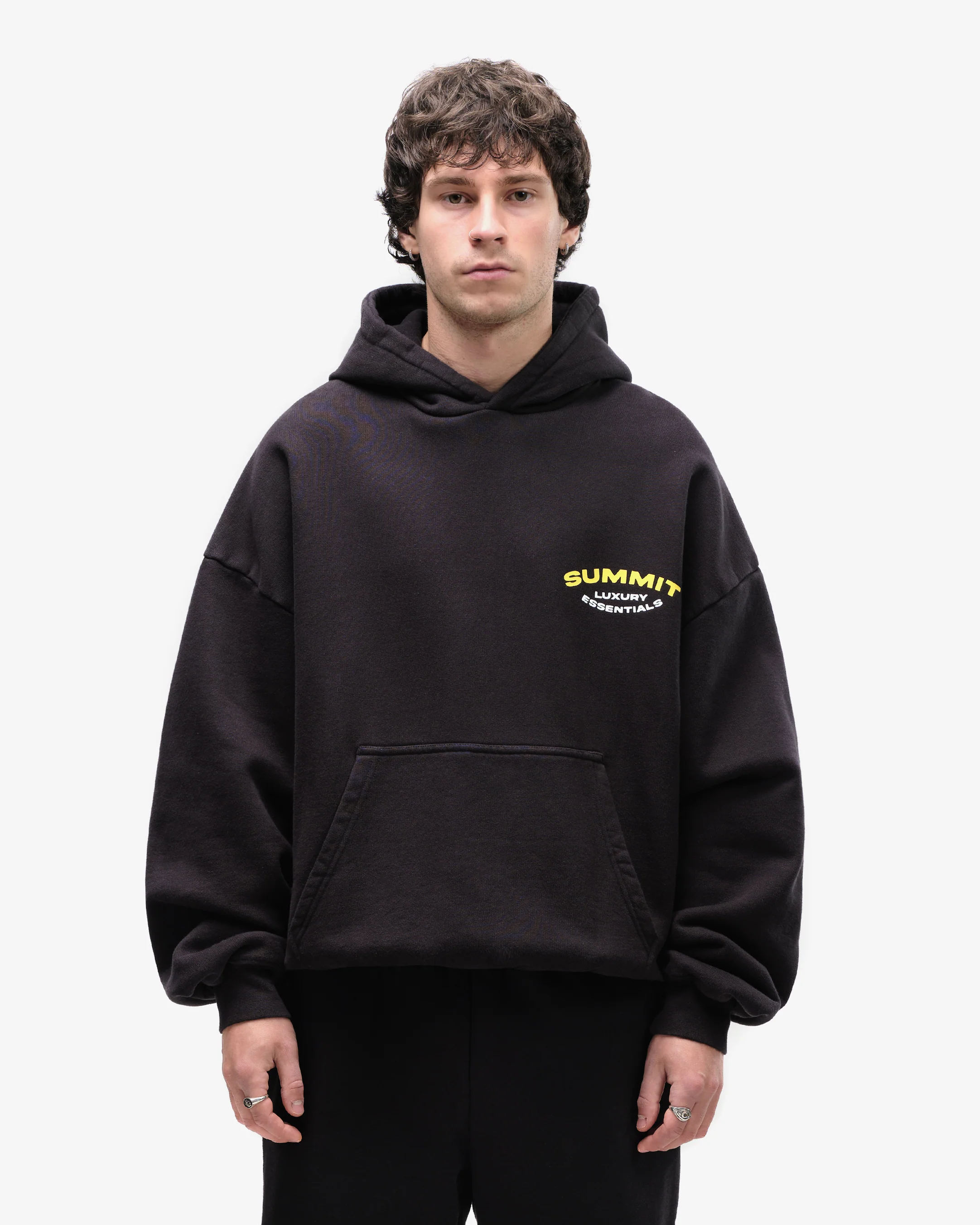 LUXURY ESSENTIALS HOODIE - BLACK - Image 3
