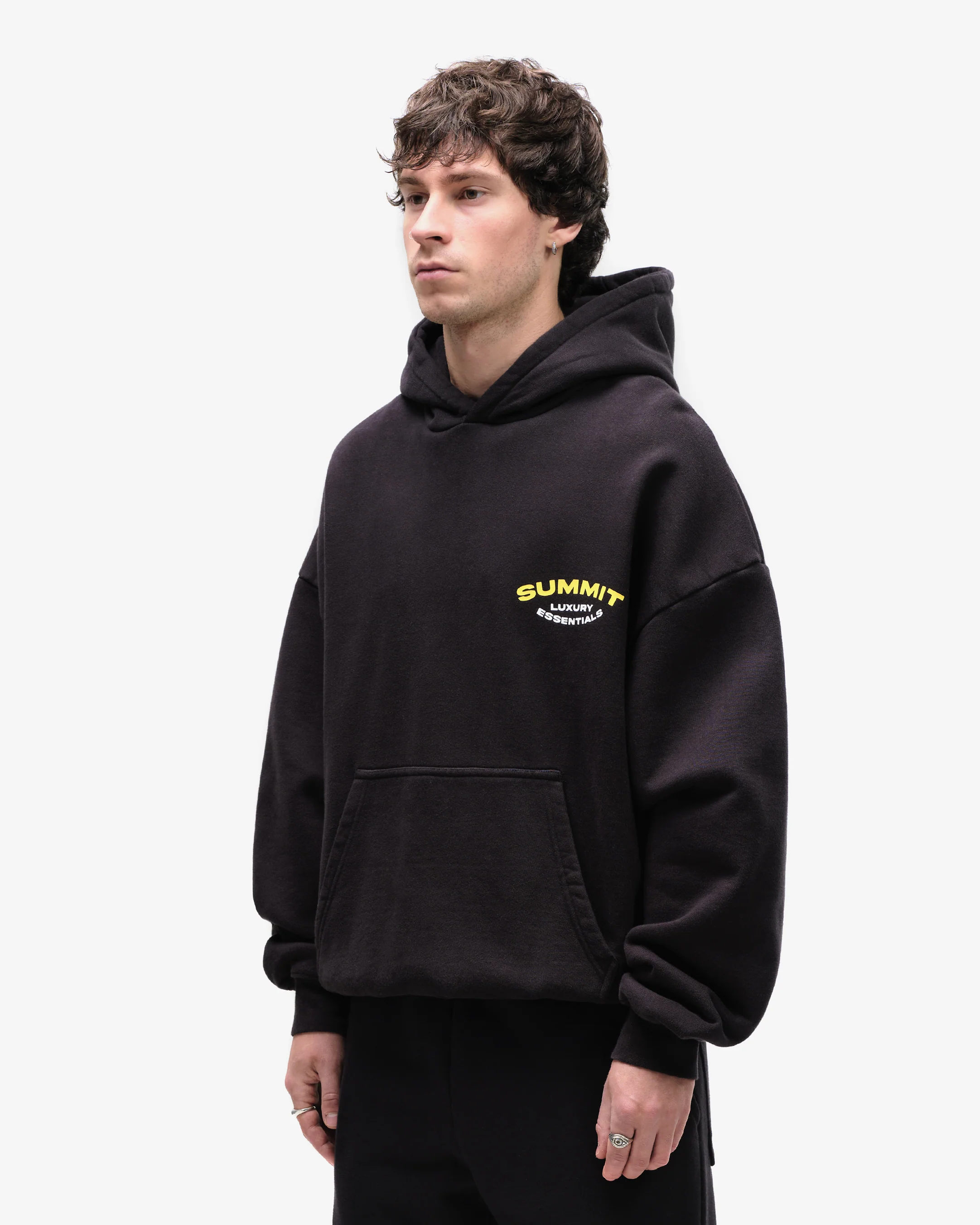 LUXURY ESSENTIALS HOODIE - BLACK - Image 4