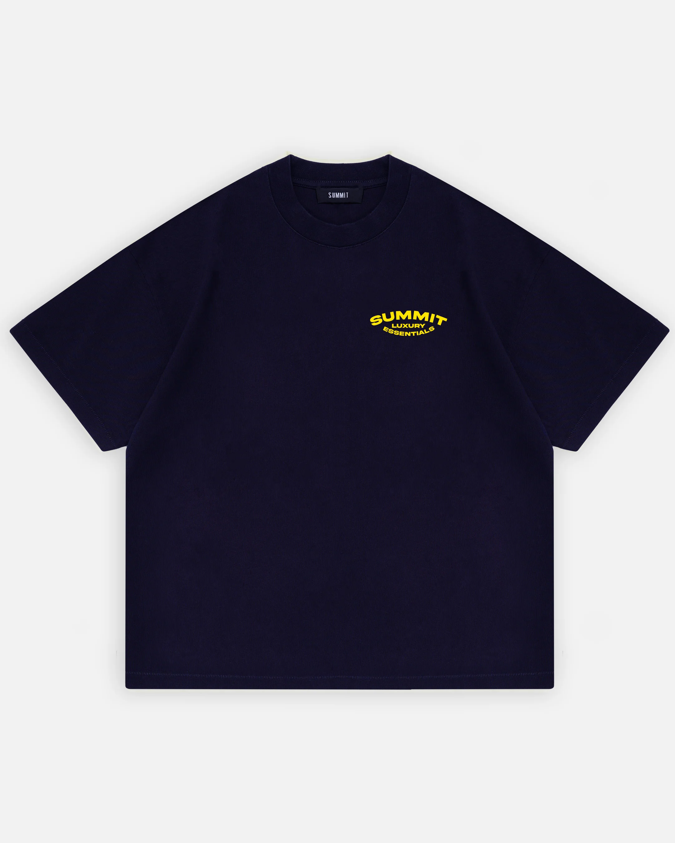LUXURY ESSENTIALS T-SHIRT - NAVY/YELLOW PRINT - Image 2