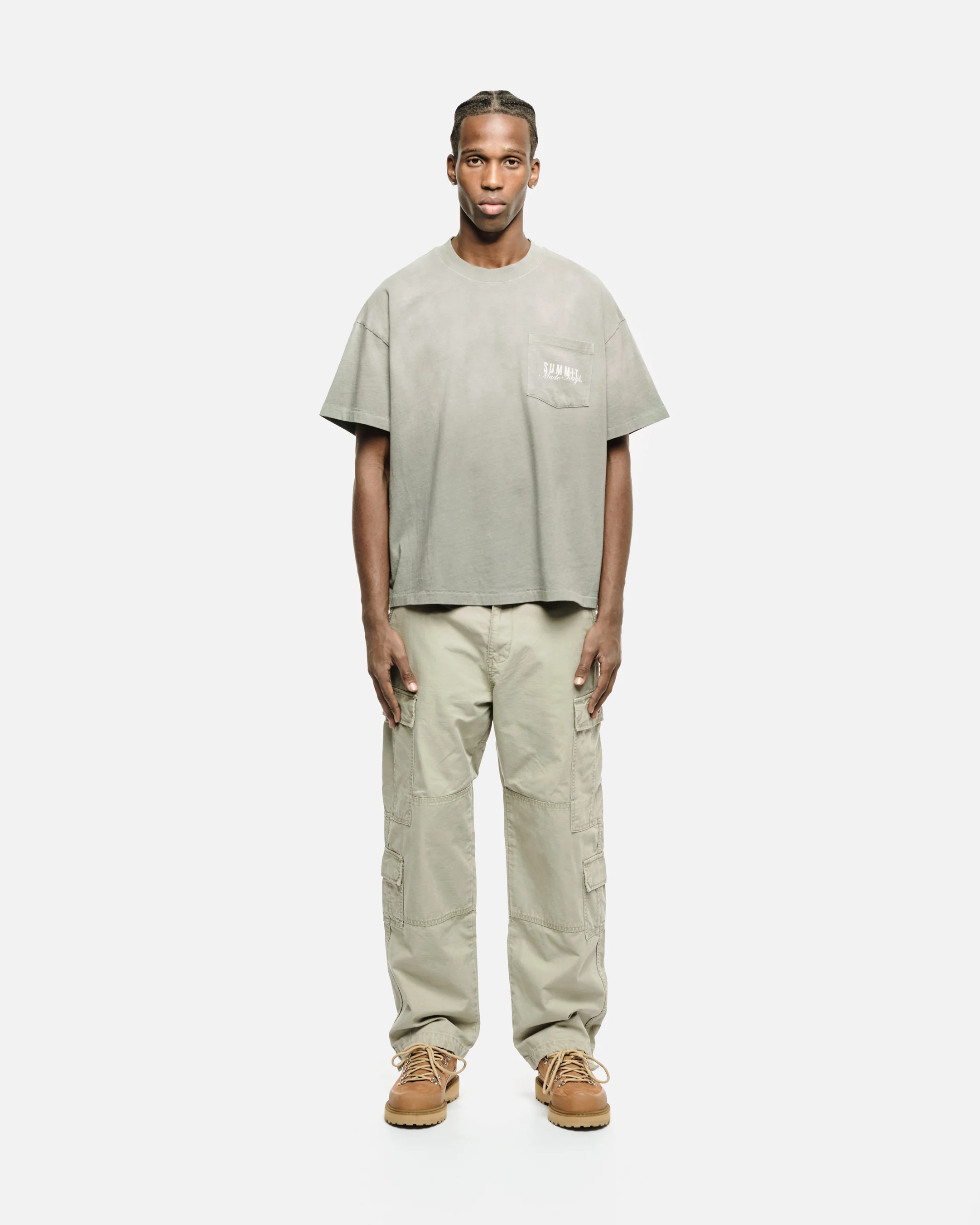 MADE TOUGH POCKET T-SHIRT - SUN FADE GREY - Image 3