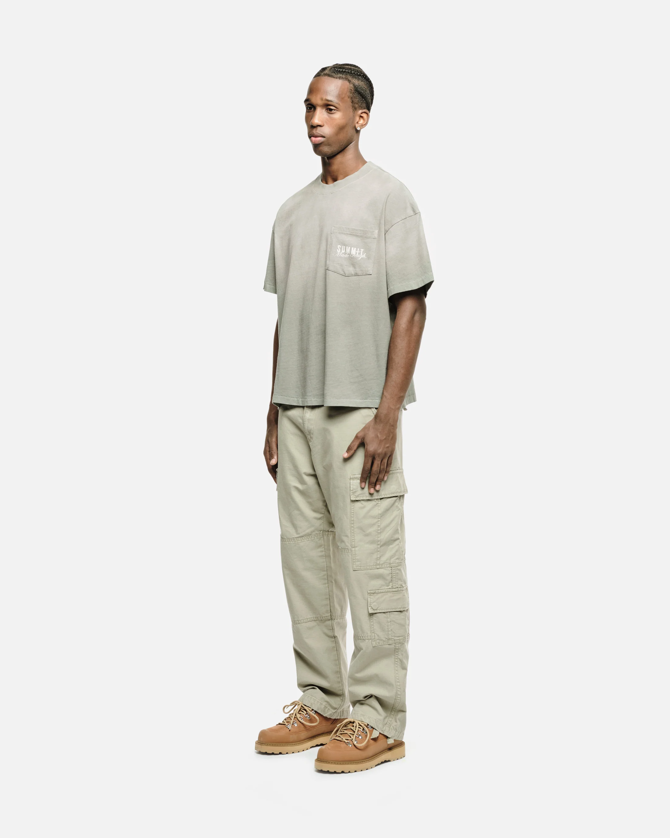 MADE TOUGH POCKET T-SHIRT - SUN FADE GREY - Image 4