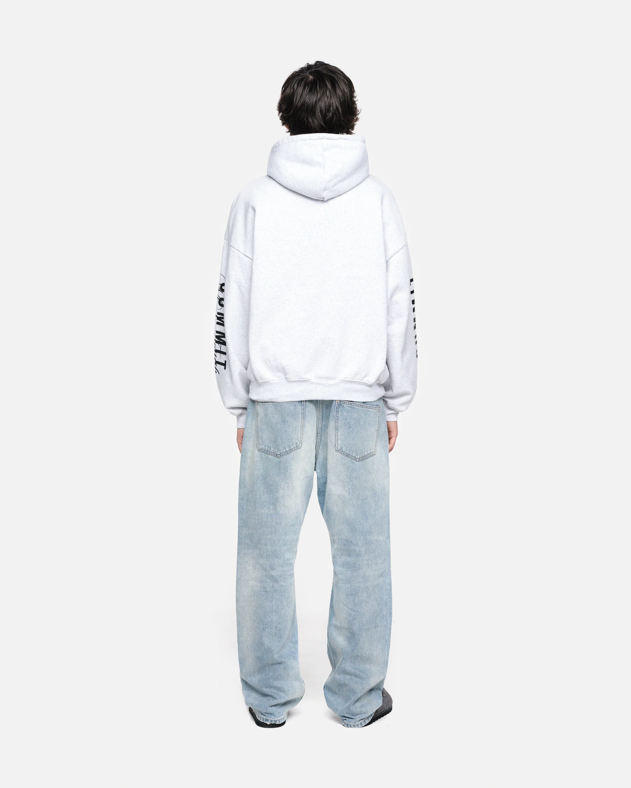 MADE TOUGH SLEEVE PRINT HOODIE - MARL GREY - Image 4