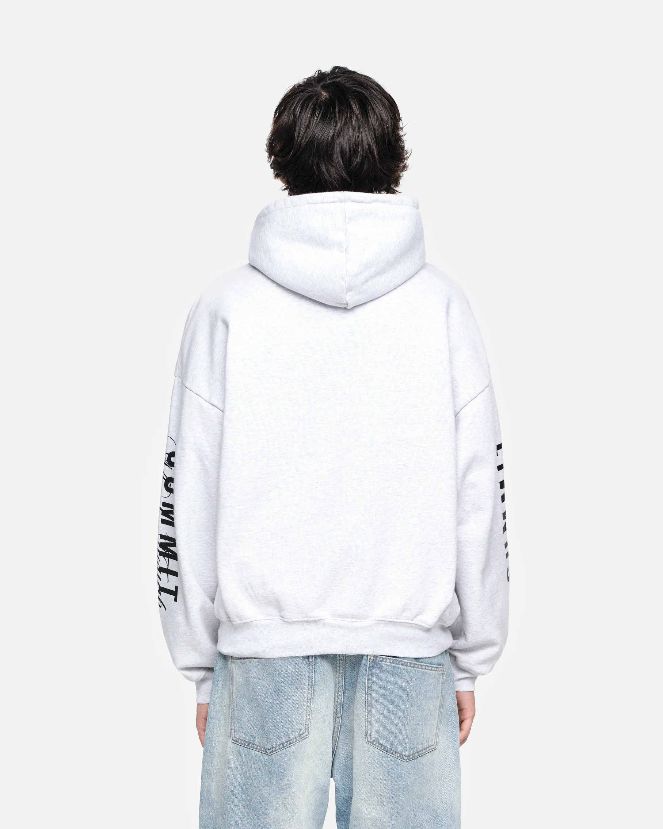 MADE TOUGH SLEEVE PRINT HOODIE - MARL GREY - Image 7