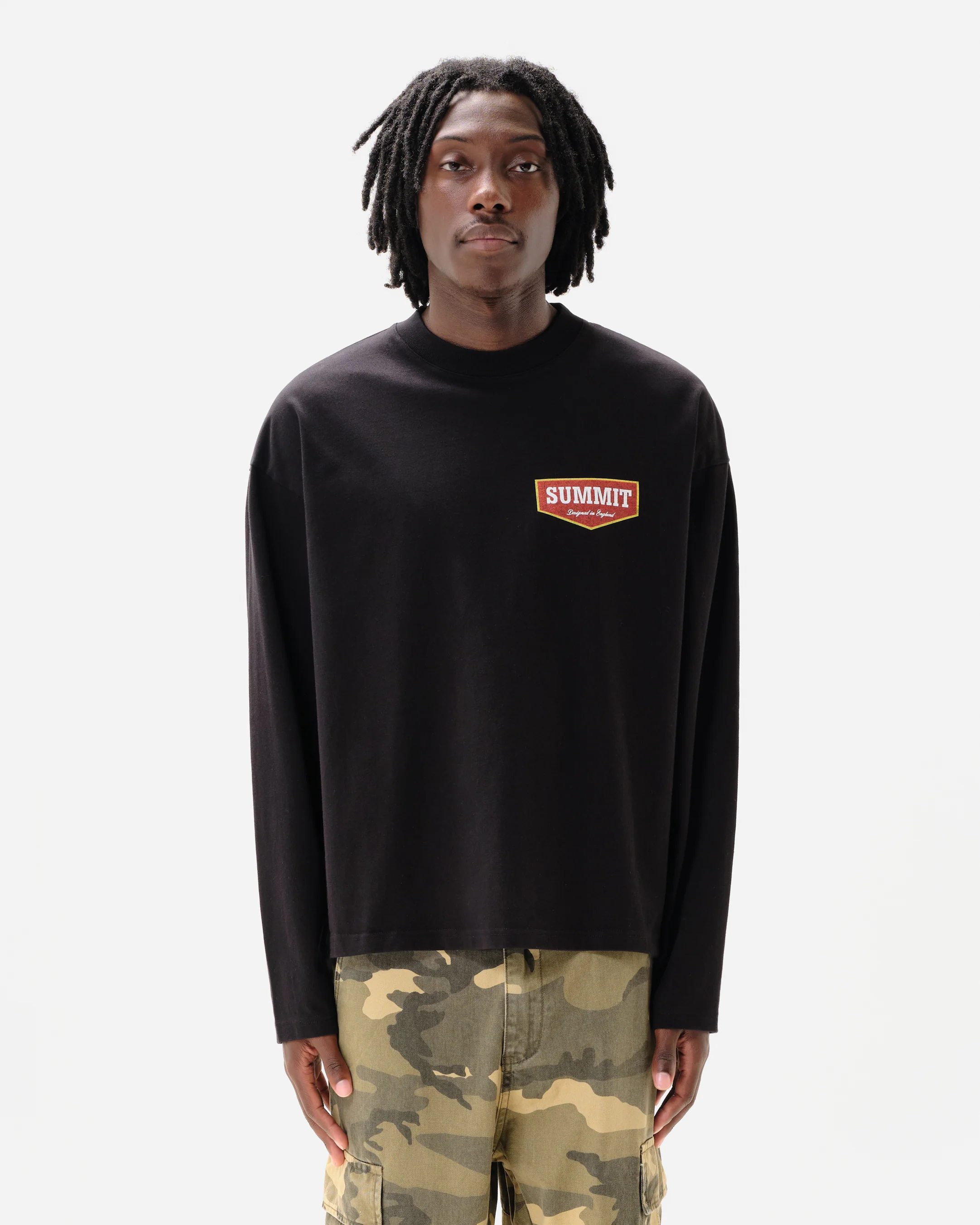 PATCH LOGO LONG SLEEVE T-SHIRT - BLACK - Image 3