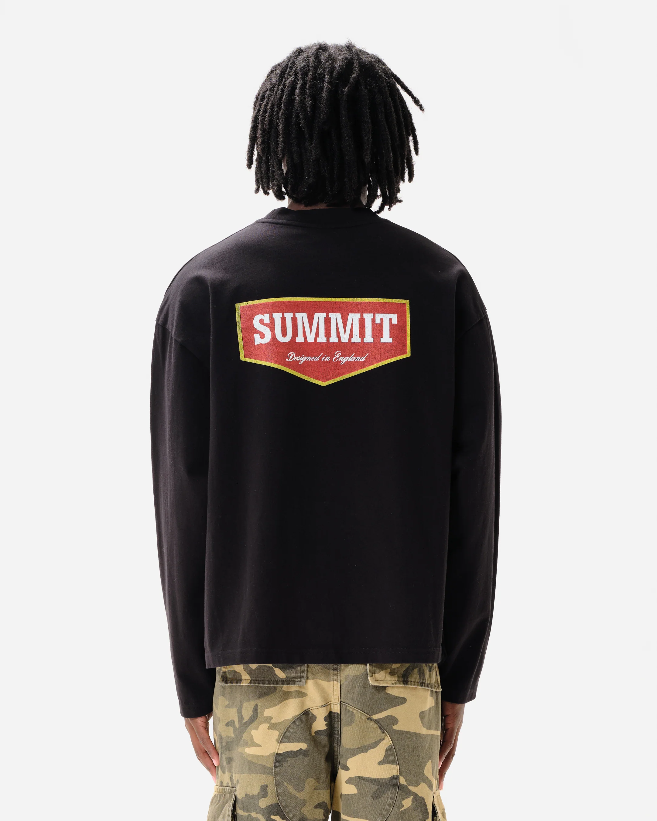 PATCH LOGO LONG SLEEVE T-SHIRT - BLACK - Image 5